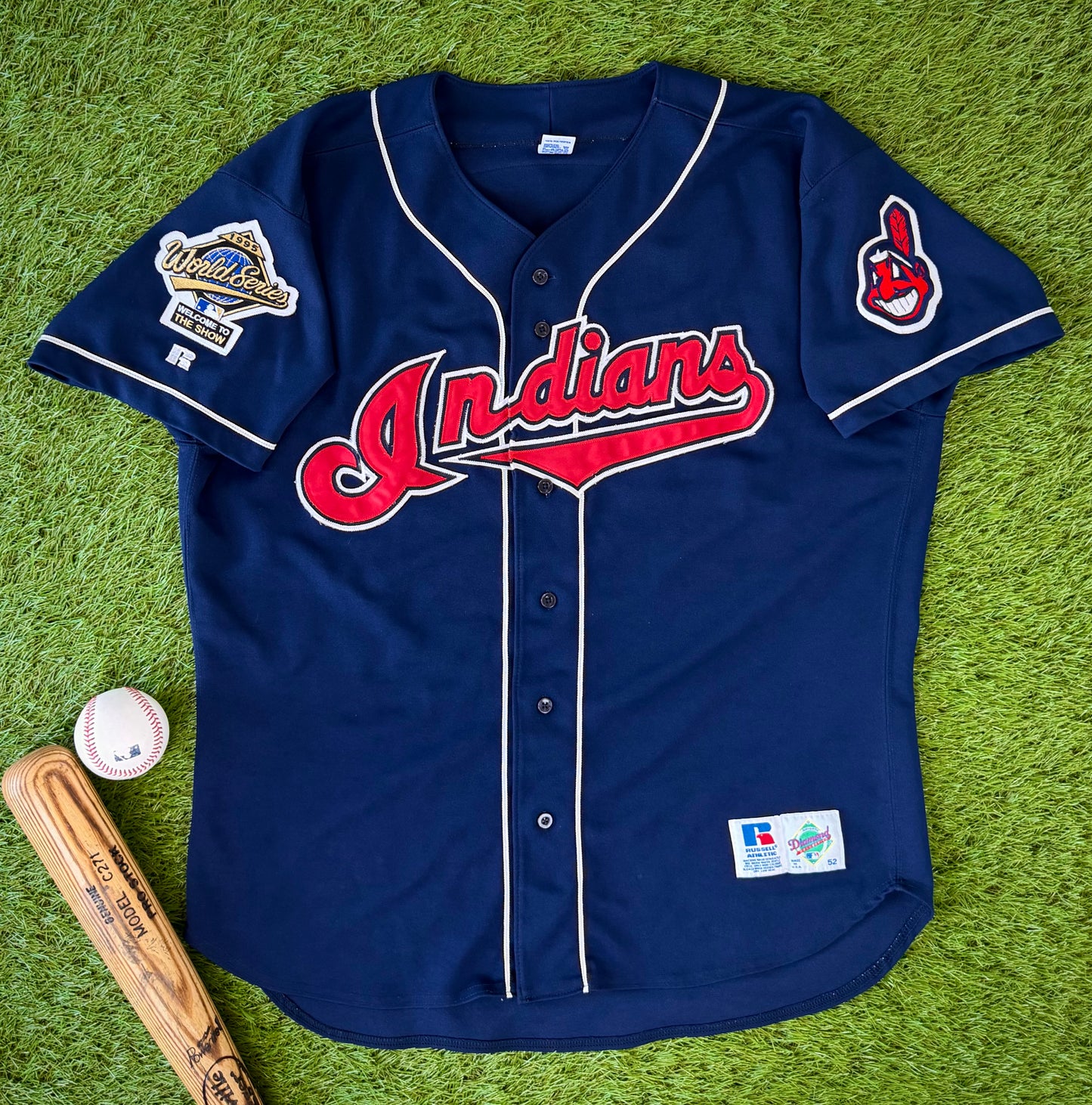 Cleveland Indians Kenny Lofton 1995 World Series MLB Baseball Jersey (52/XXL)