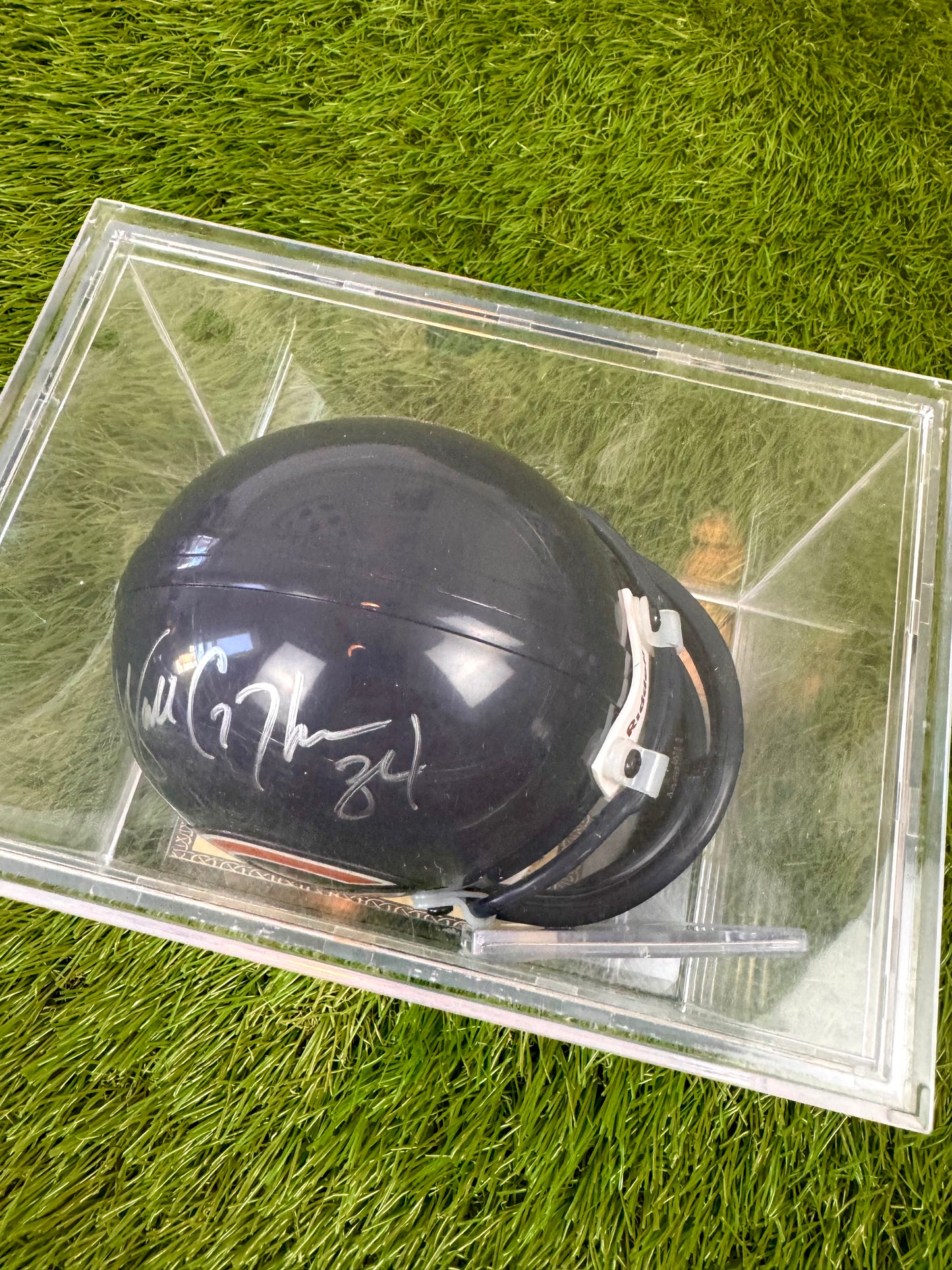 Chicago Bears Walter Payton Signed Autographed NFL Mini Football Helmet and Card