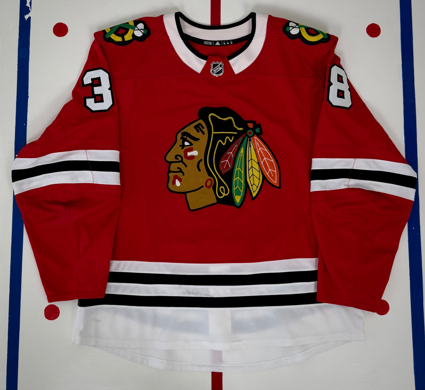 Chicago Blackhawks Ryan Hartman Game Worn 2017-2018 NHL Hockey Jersey (56/XXL)