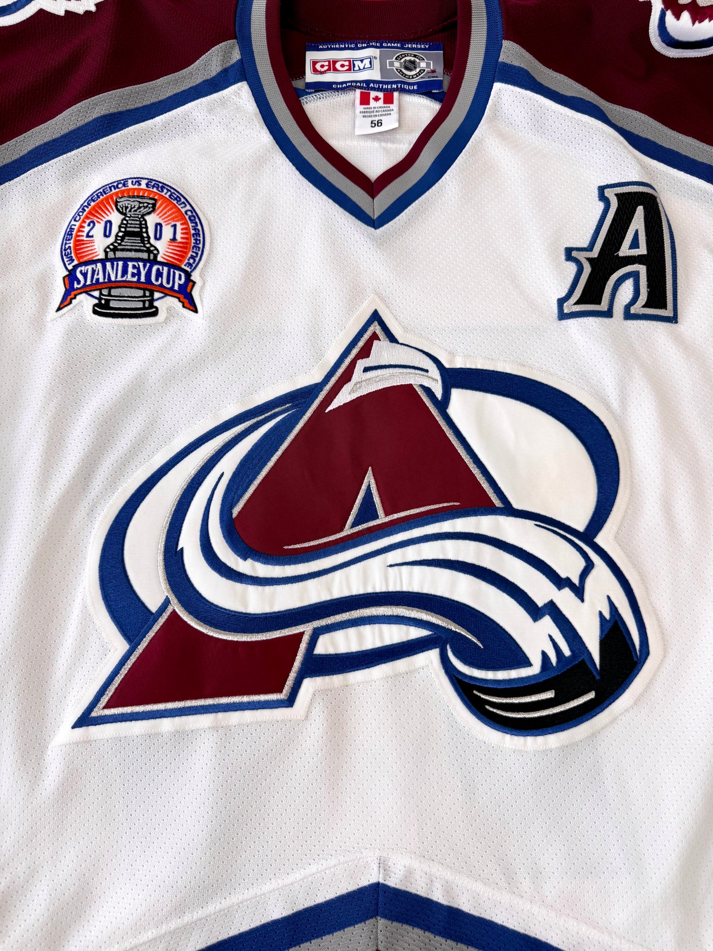 Colorado Avalanche Ray Bourque 2001 Stanley Cup Finals NHL Hockey Jersey (56/XXL)