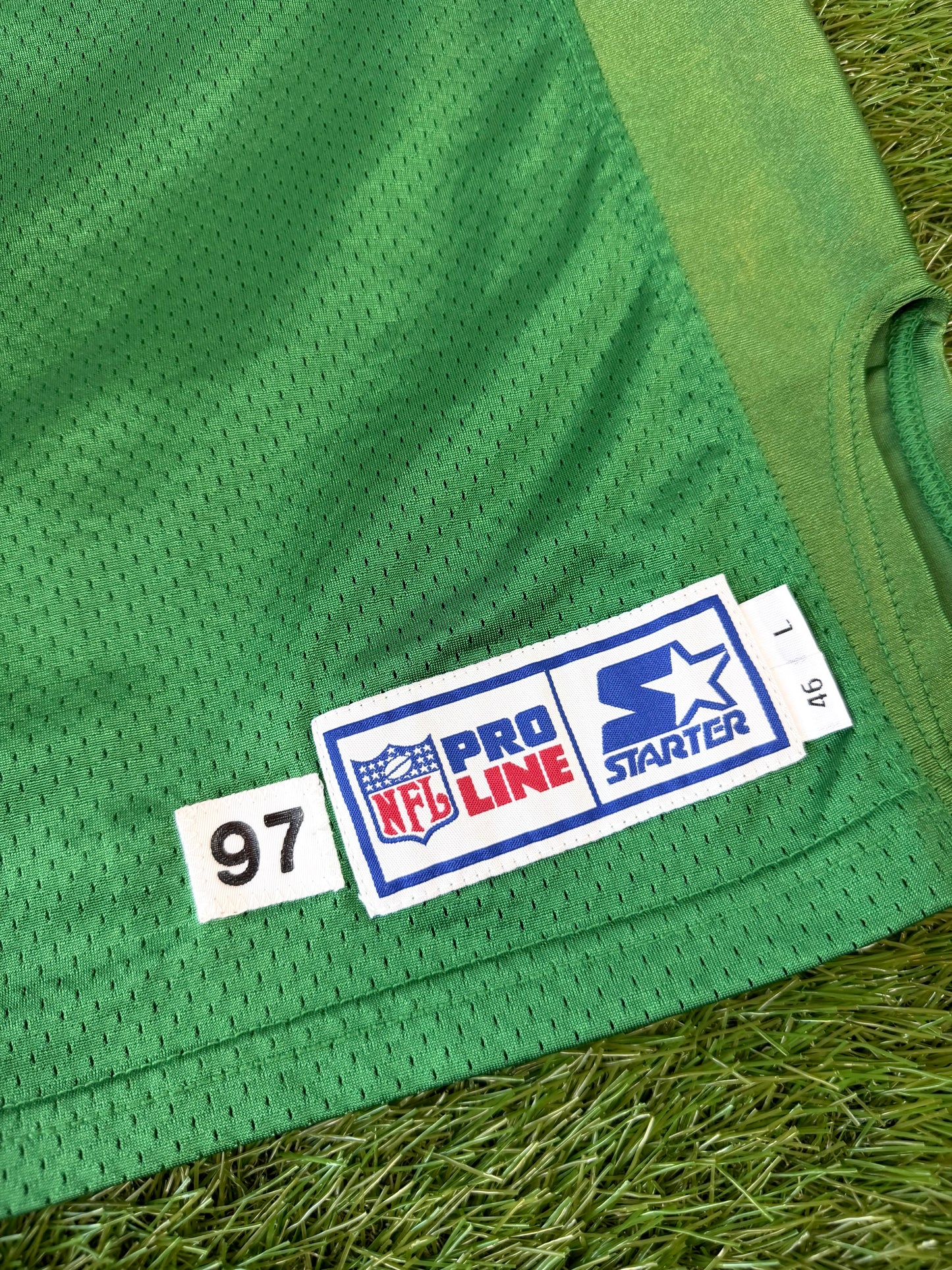 New York Jets Keyshawn Johnson 1997 Autographed Game Issued NFL Football Jersey (46/Large)