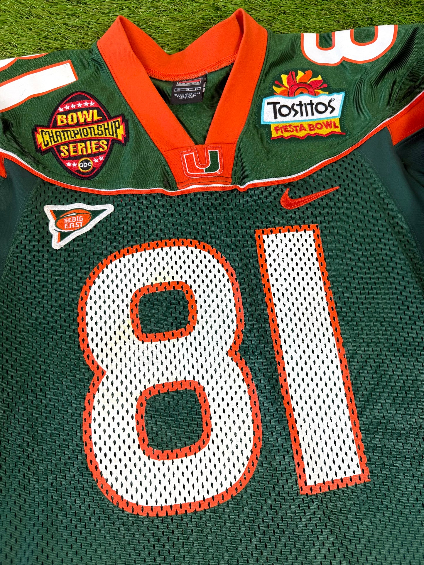 Miami Hurricanes Kellen Winslow Jr. 2003 Tostitos Bowl College Football BCS National Championship Jersey (48/XL)