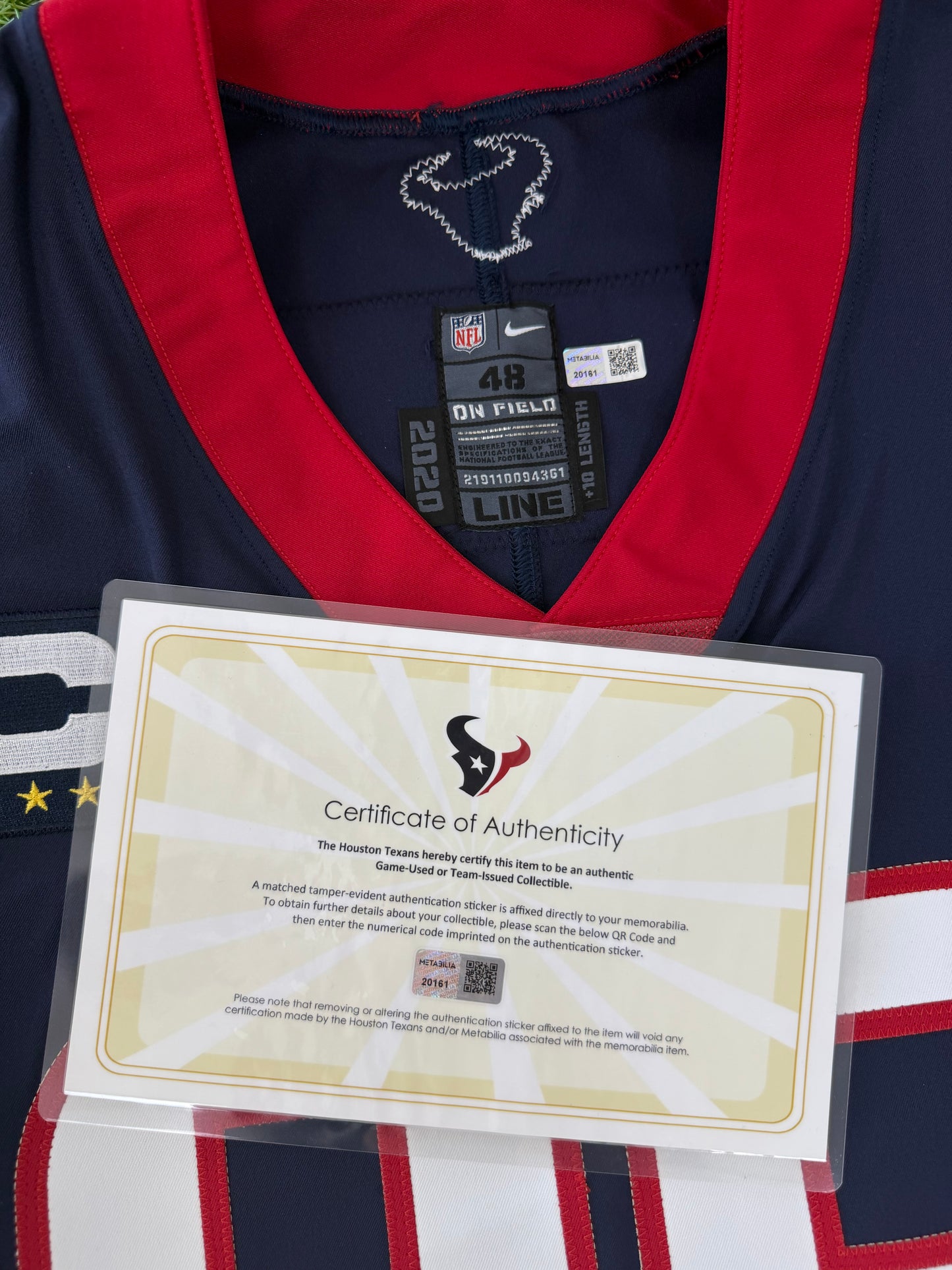 Houston Texans JJ Watt 2020 Team Issued Alternate NFL Football Jersey (48/XL)