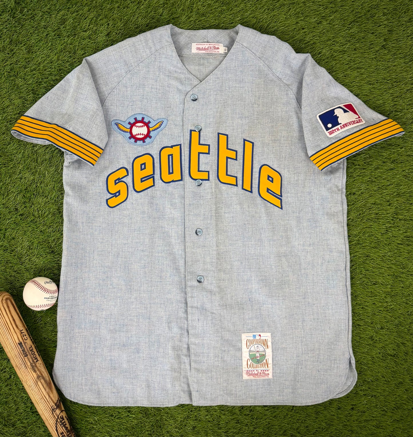 Seattle Pilots Jim Bouton 1969 MLB Baseball Jersey (XL)
