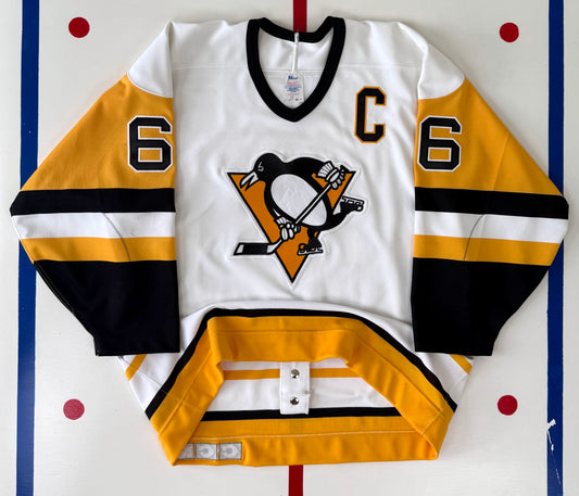 Pittsburgh Penguins Mario Lemieux 1989-1990 “Gold Toe” NHL Hockey Jersey (48/Large)