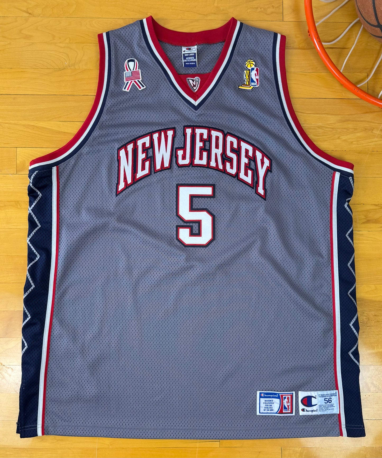 New Jersey Nets Jason Kidd 2002 NBA Finals Basketball Jersey (56/XXXL)
