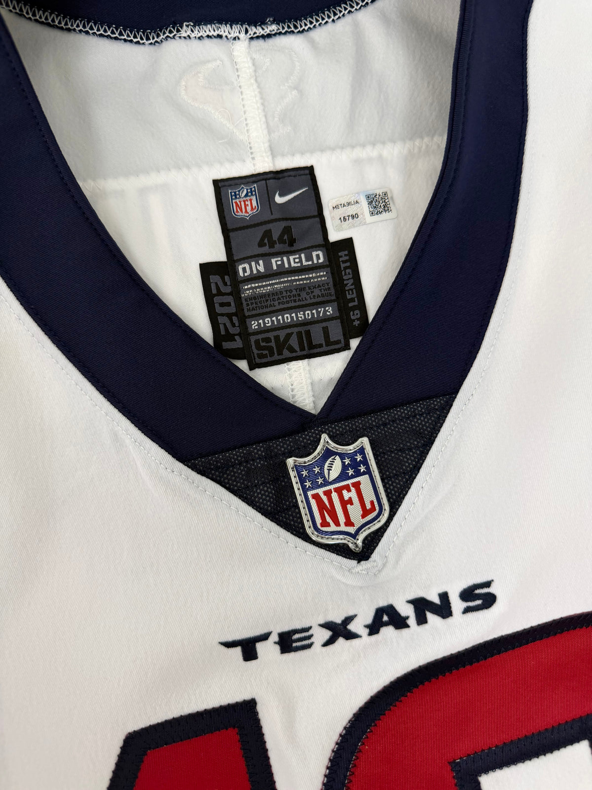 Houston Texans Nico Collins 2021 Autographed Team Issued NFL Football Jersey (44/Large)