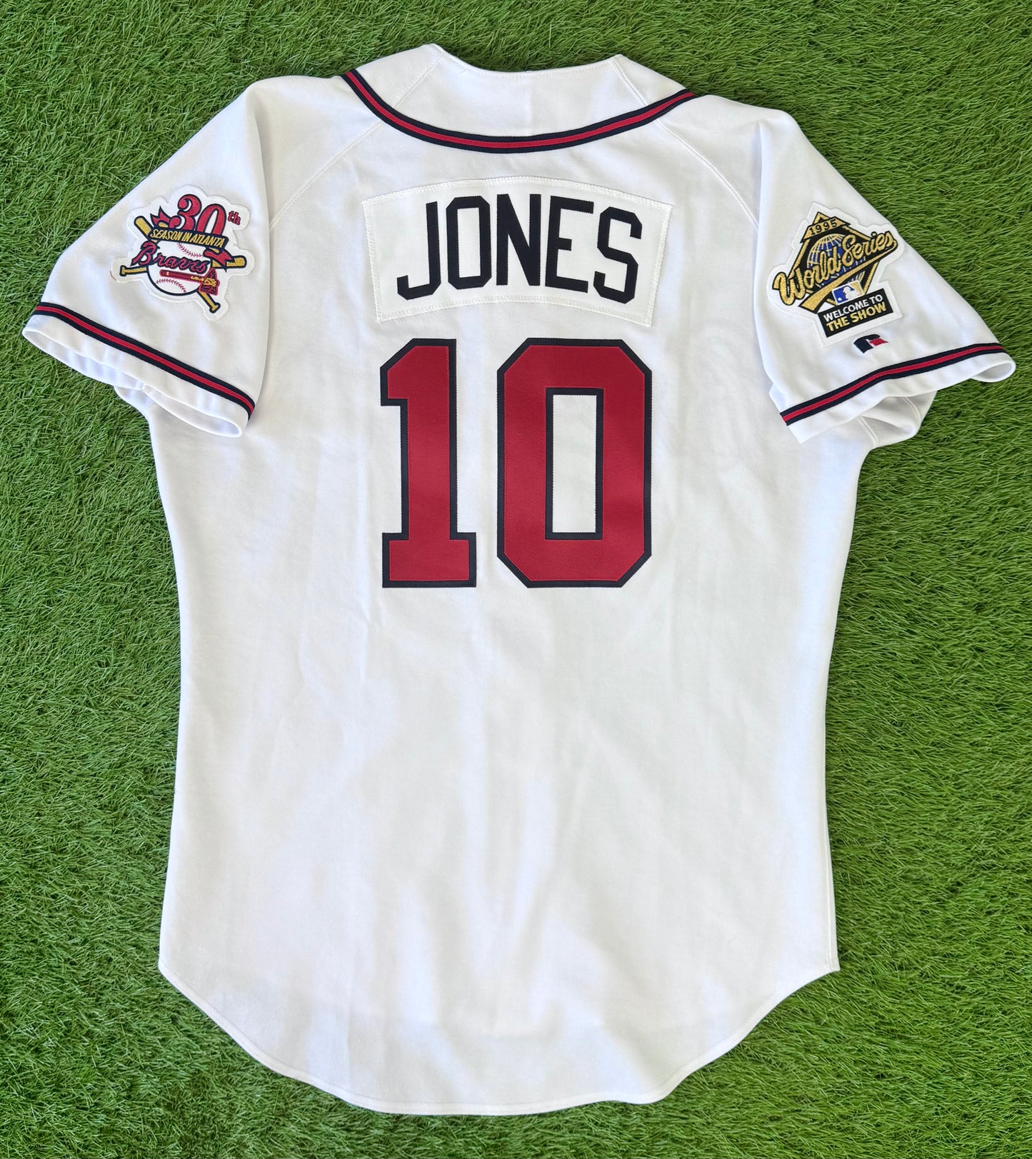 Atlanta Braves Chipper Jones 1995 World Series MLB Baseball Jersey (44/Large)