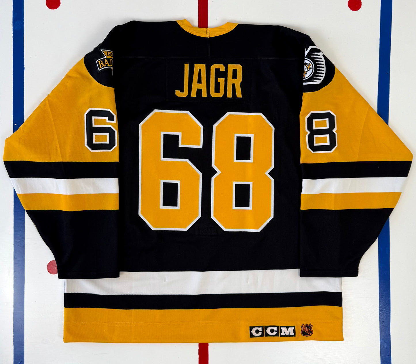 Pittsburgh Penguins Jaromir Jagr 1992 Stanley Cup Finals Autographed NHL Hockey Jersey (54/XXL)