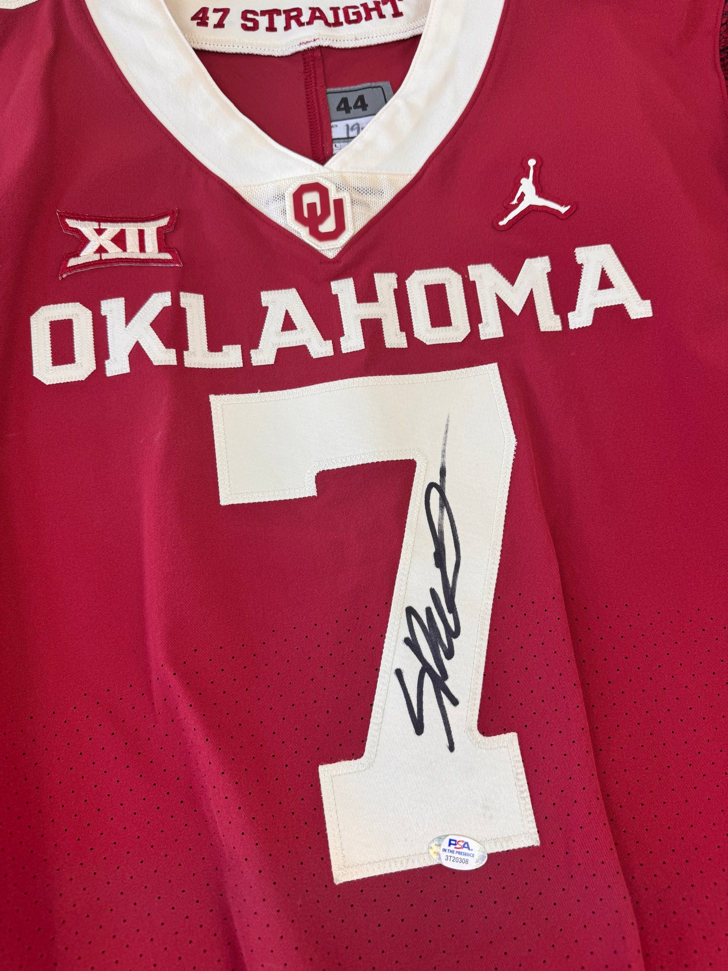 Oklahoma Sooners 2021 Spencer Rattler Signed College Football Jersey (44/Large)