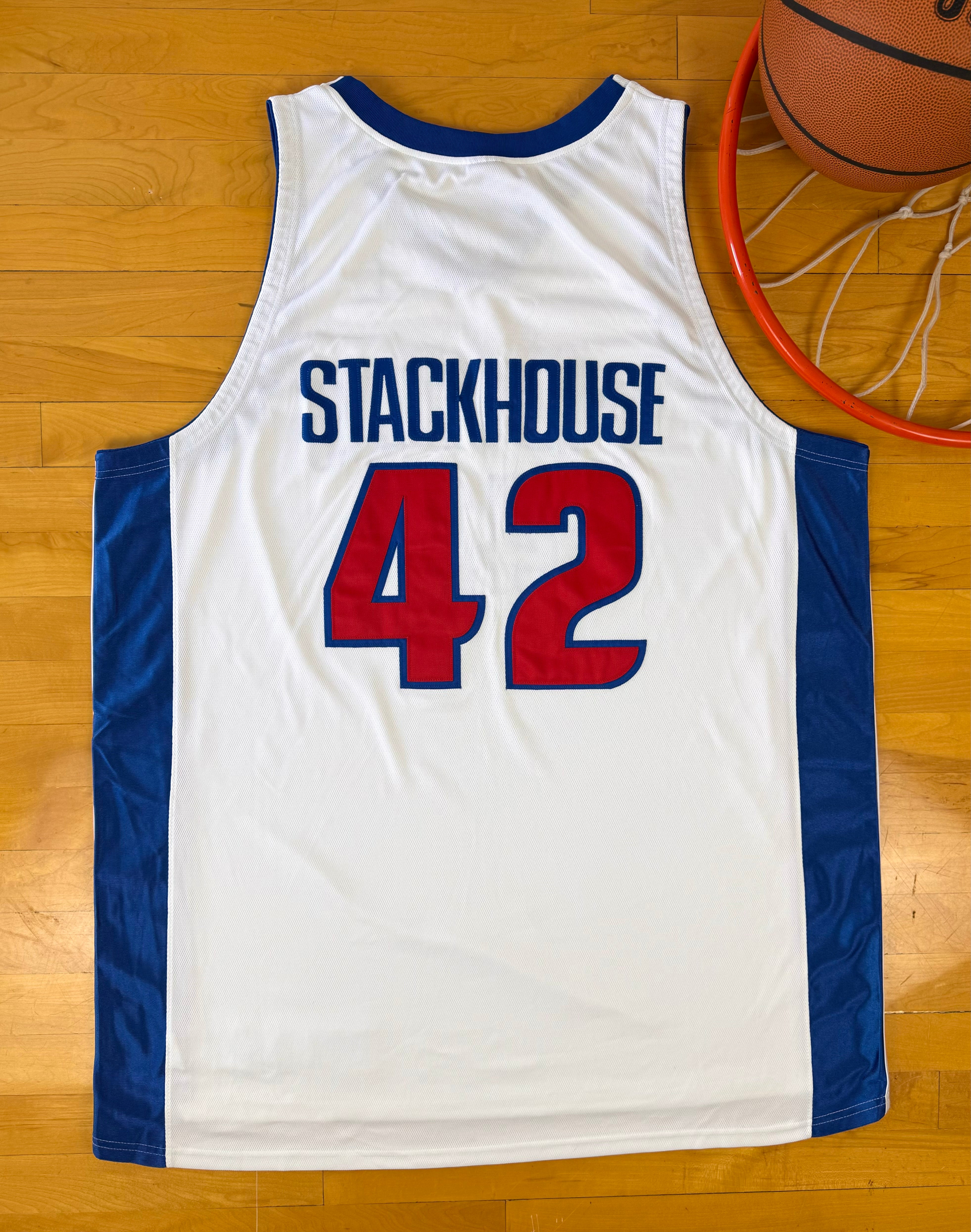 Vintage Detroit Pistons deals Jersey Adult Large Jerry Stackhouse #42 Champion 90s