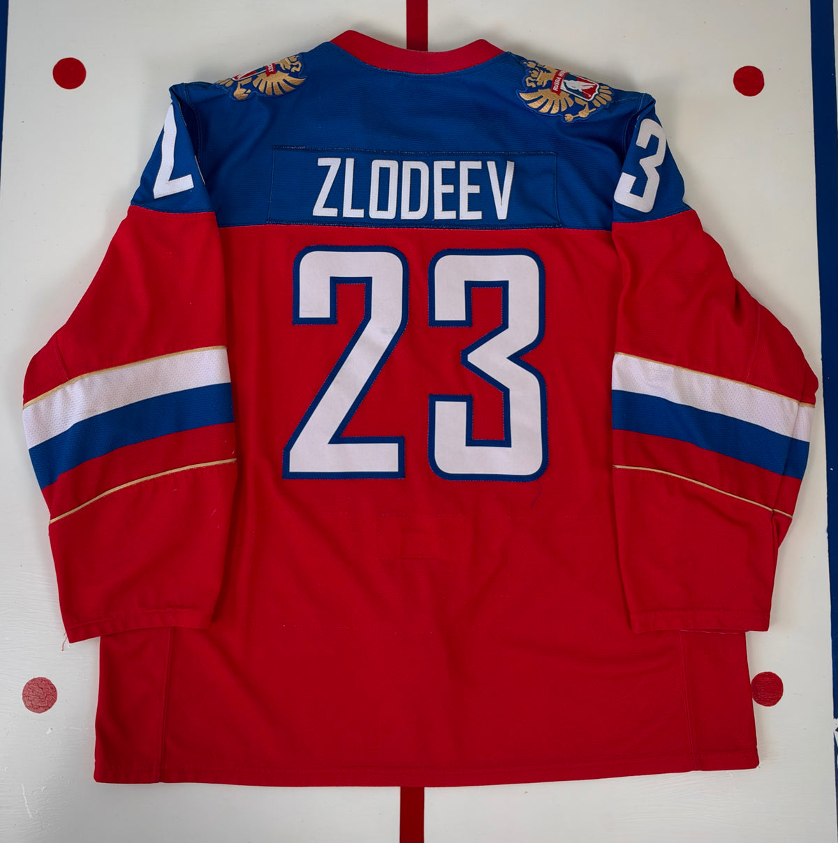 Team Russia Dmitry Zlodeyev 2021 Game Worn Hockey Jersey (48/Large)