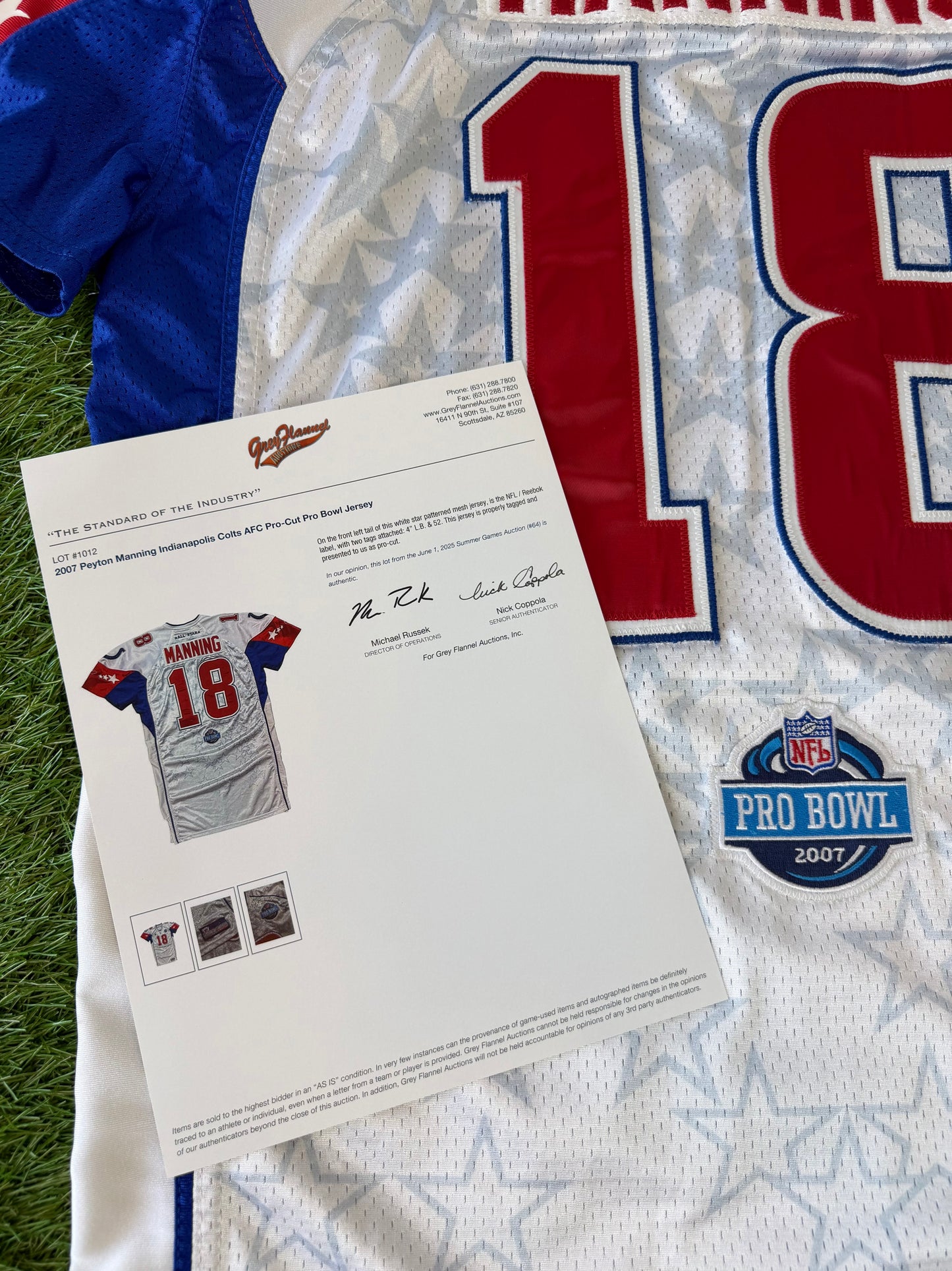Indianapolis Colts Peyton Manning 2007 Team Issued AFC Pro Bowl NFL Football Jersey (52/XL)