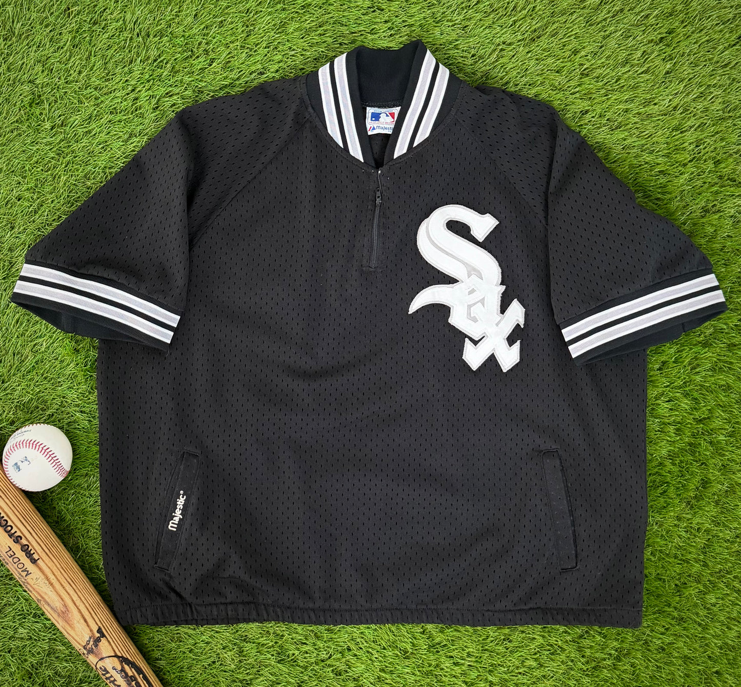 Chicago White Sox Bo Jackson 1991 Batting Practice Q-Zip Jersey (XL)