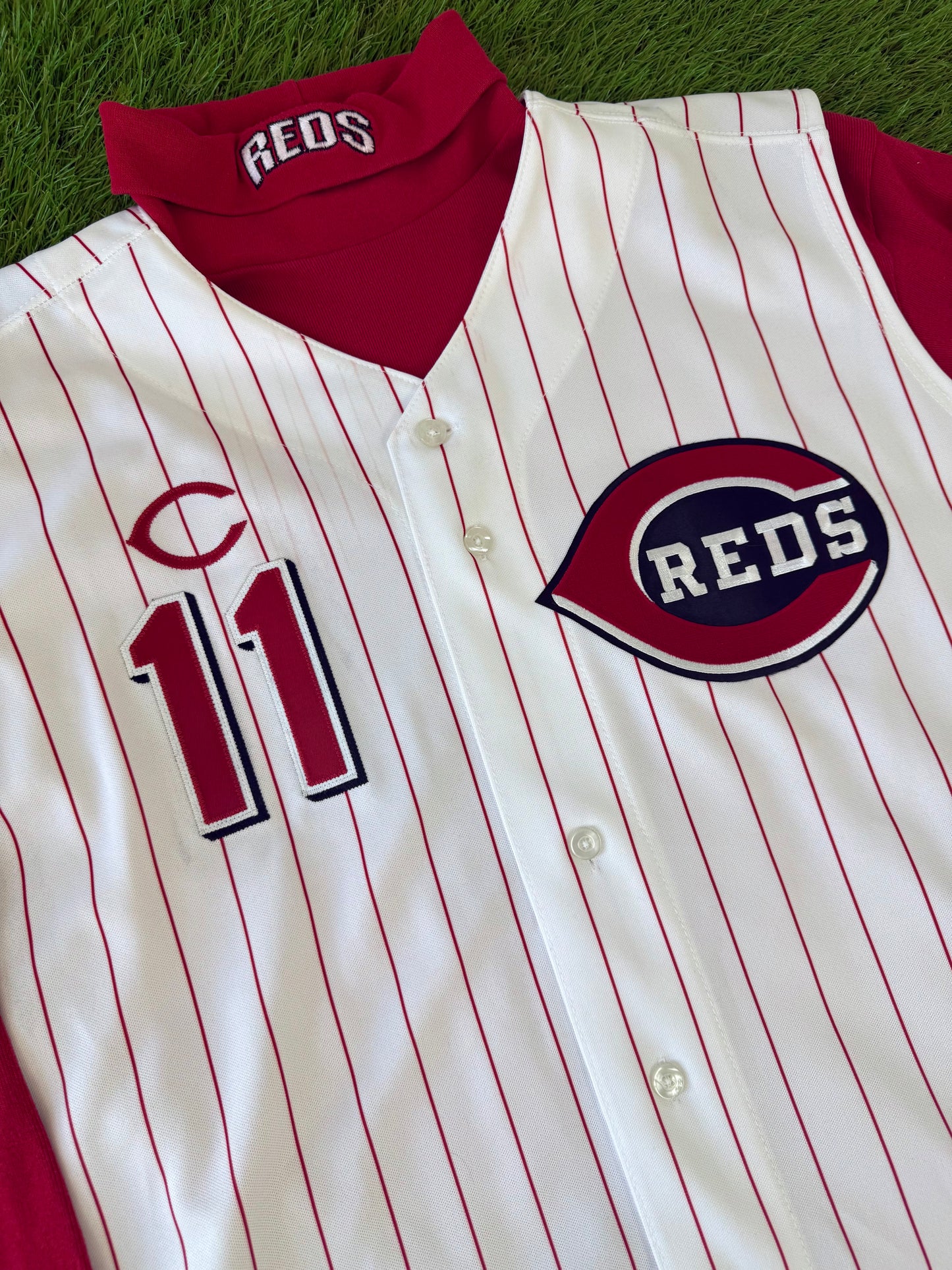 Cincinnati Reds Barry Larkin 1999 MLB Baseball Jersey and Undershirt (48/XL)