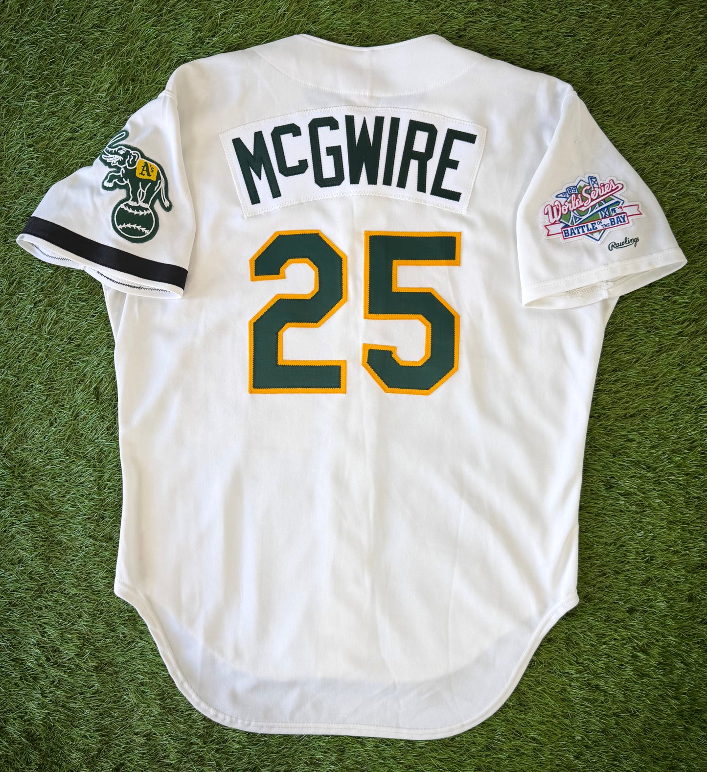 Oakland Athletics Mark McGwire 1989 World Series MLB Baseball Jersey (48/XL)