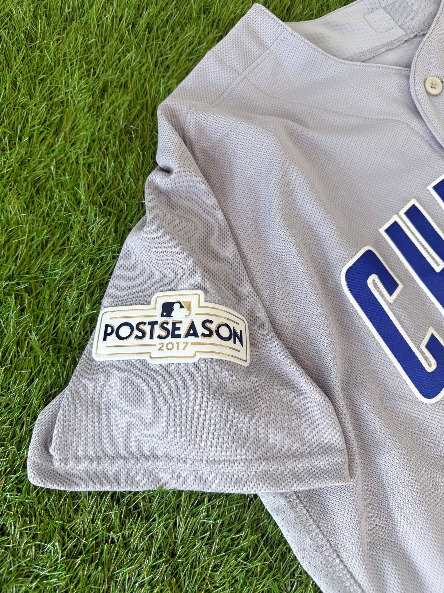 Chicago Cubs Javier Baez 2017 Postseason MLB Baseball Jersey (44/Large)