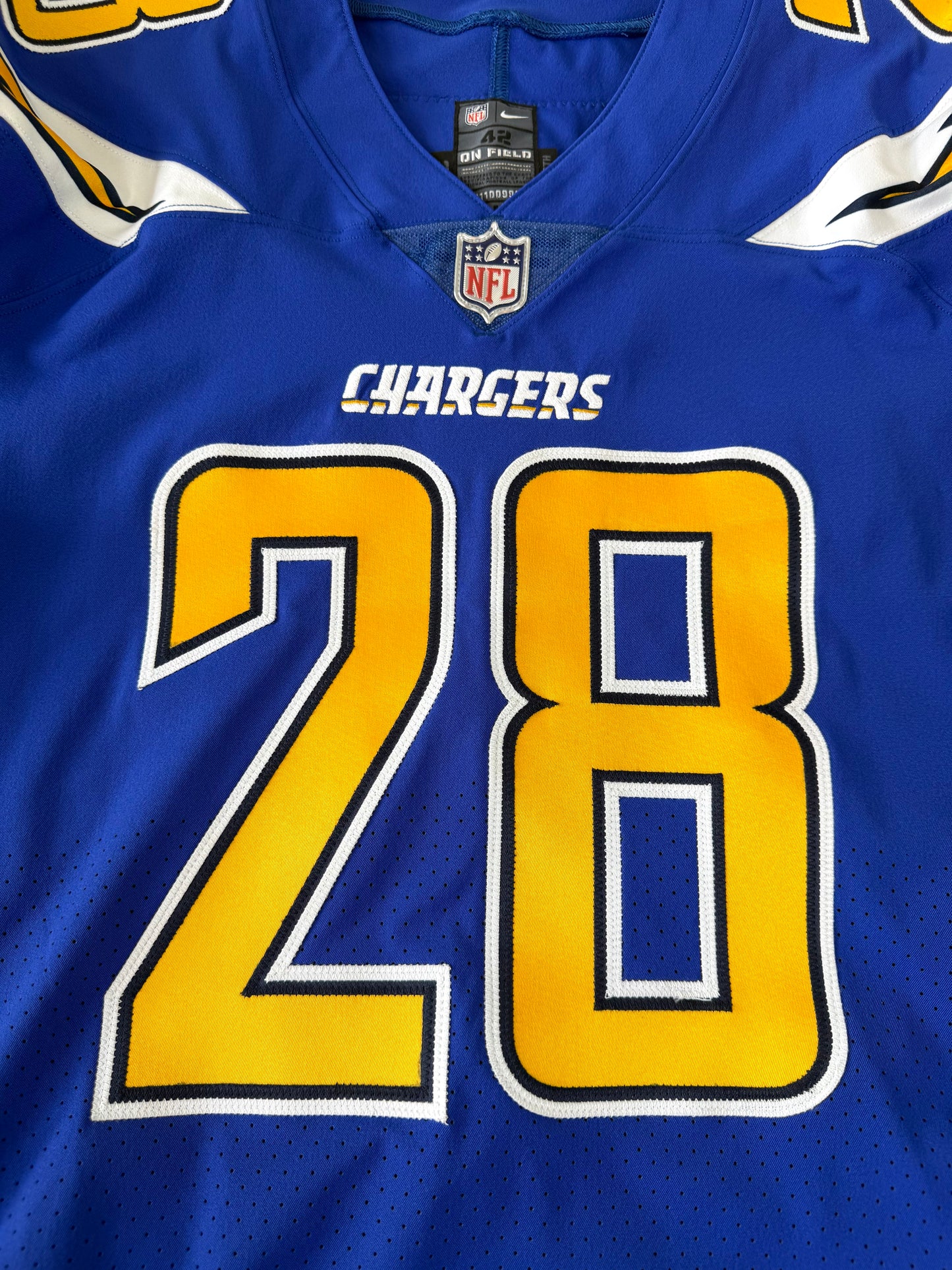 San Diego Chargers Melvin Gordon Game Issued 2016 Color Rush NFL Football Jersey (42/Medium)