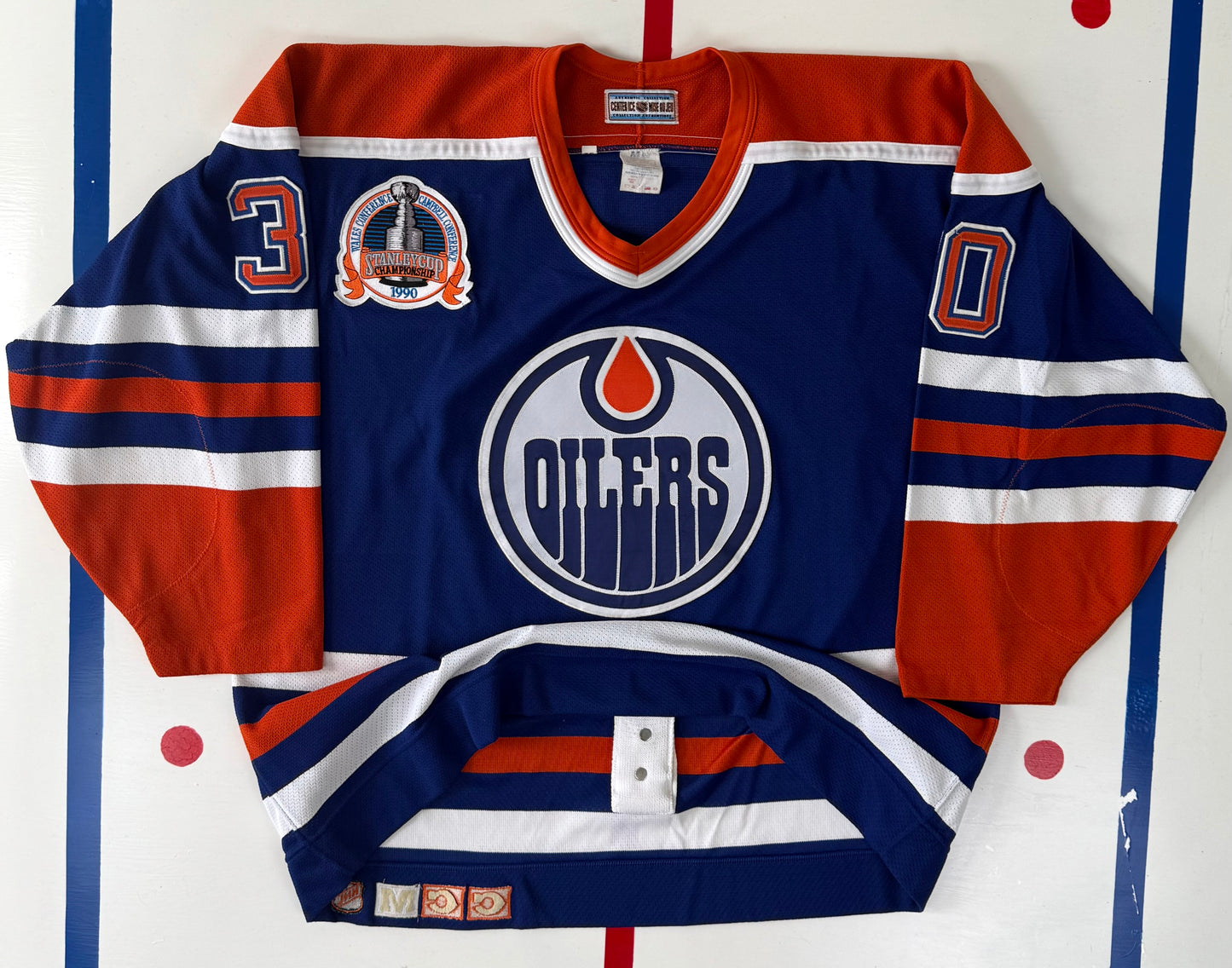 Edmonton Oilers Bill Ranford 1990 Stanley Cup Finals NHL Hockey Jersey (52/XL)