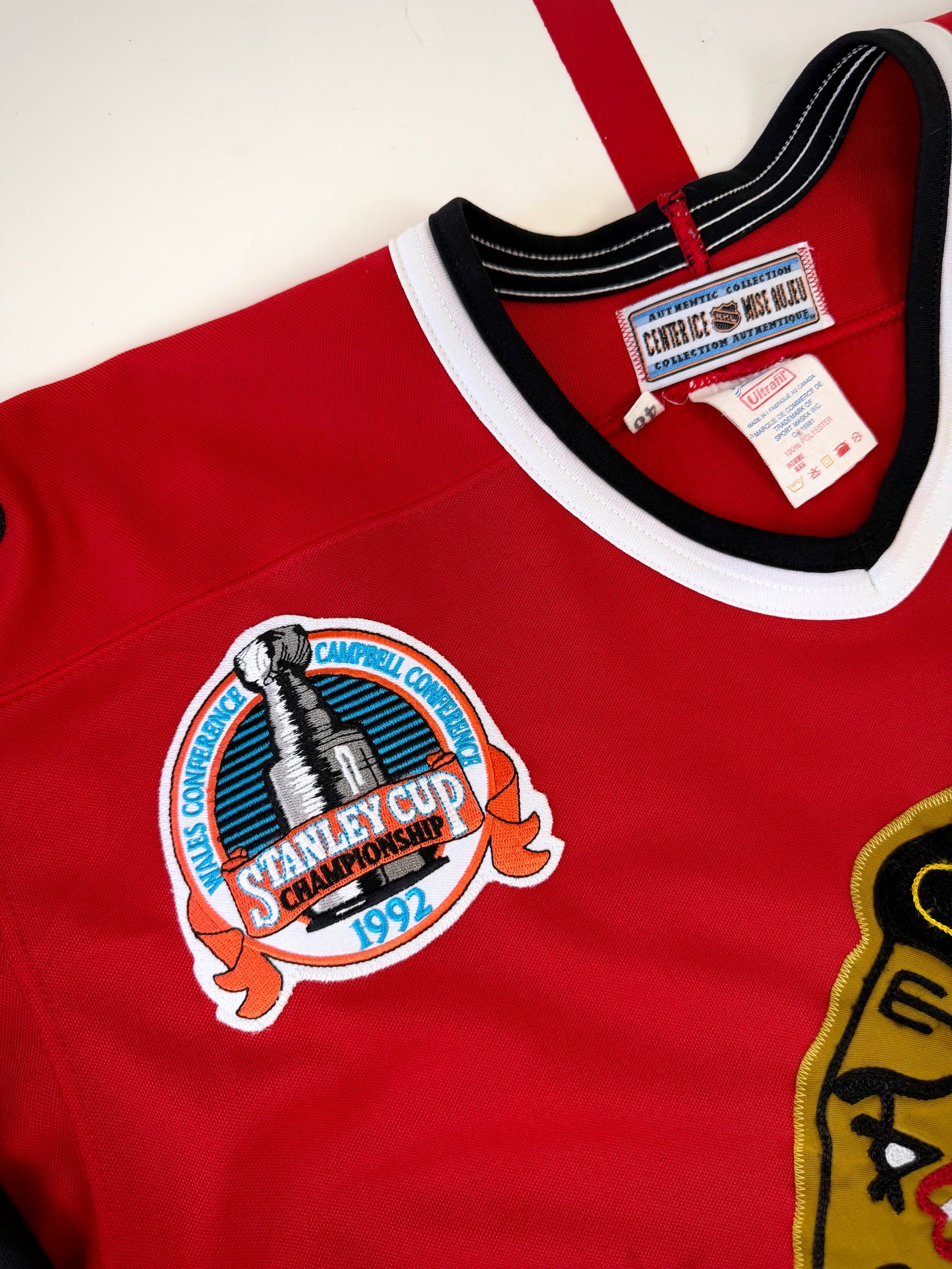 Chicago Blackhawks Ed Belfour 1992 Stanley Cup Finals NHL Hockey Jersey (48/Large)