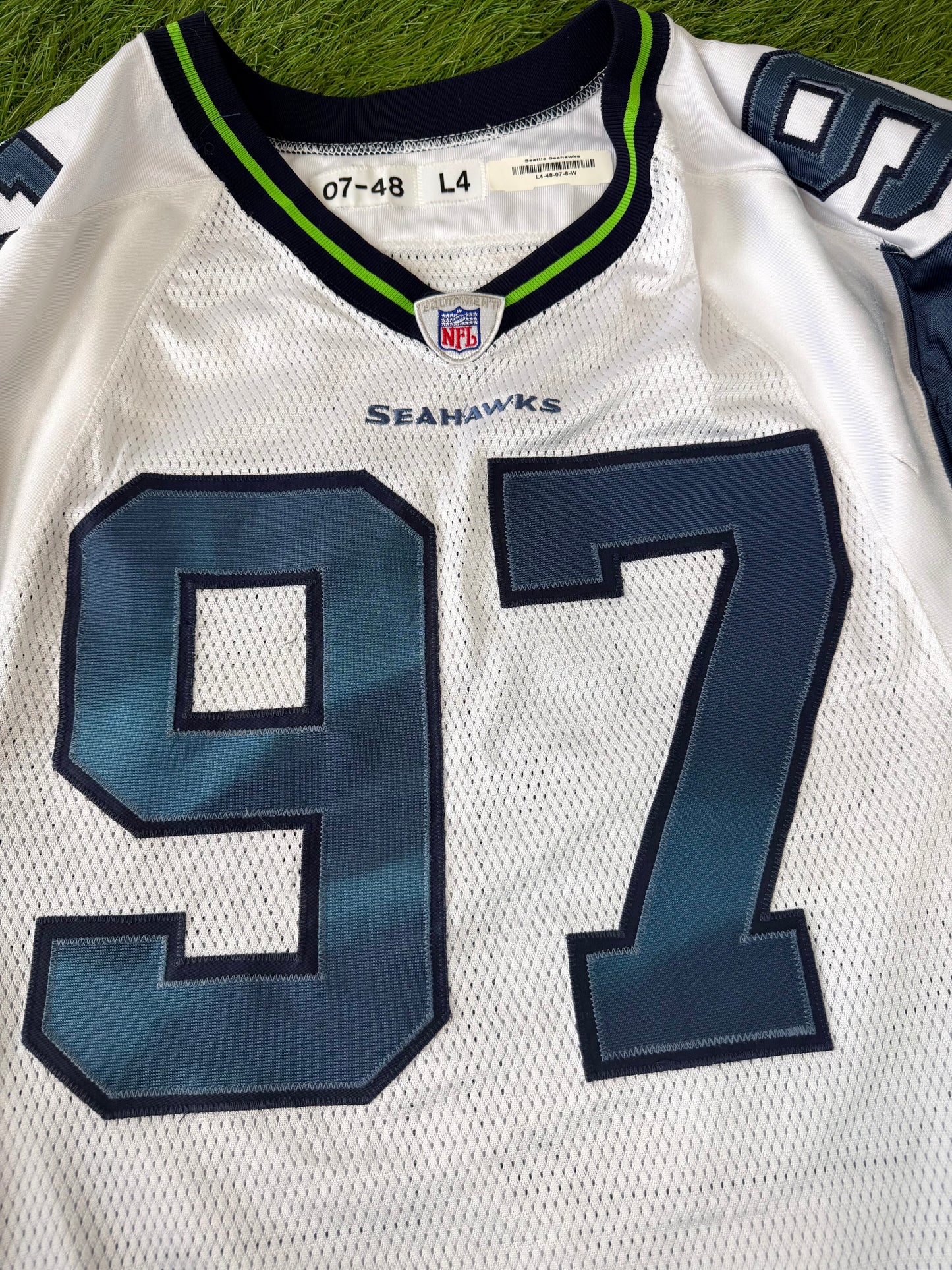 Seattle Seahawks Patrick Kerney 2007 Game Worn NFL Football Jersey (48/XL)