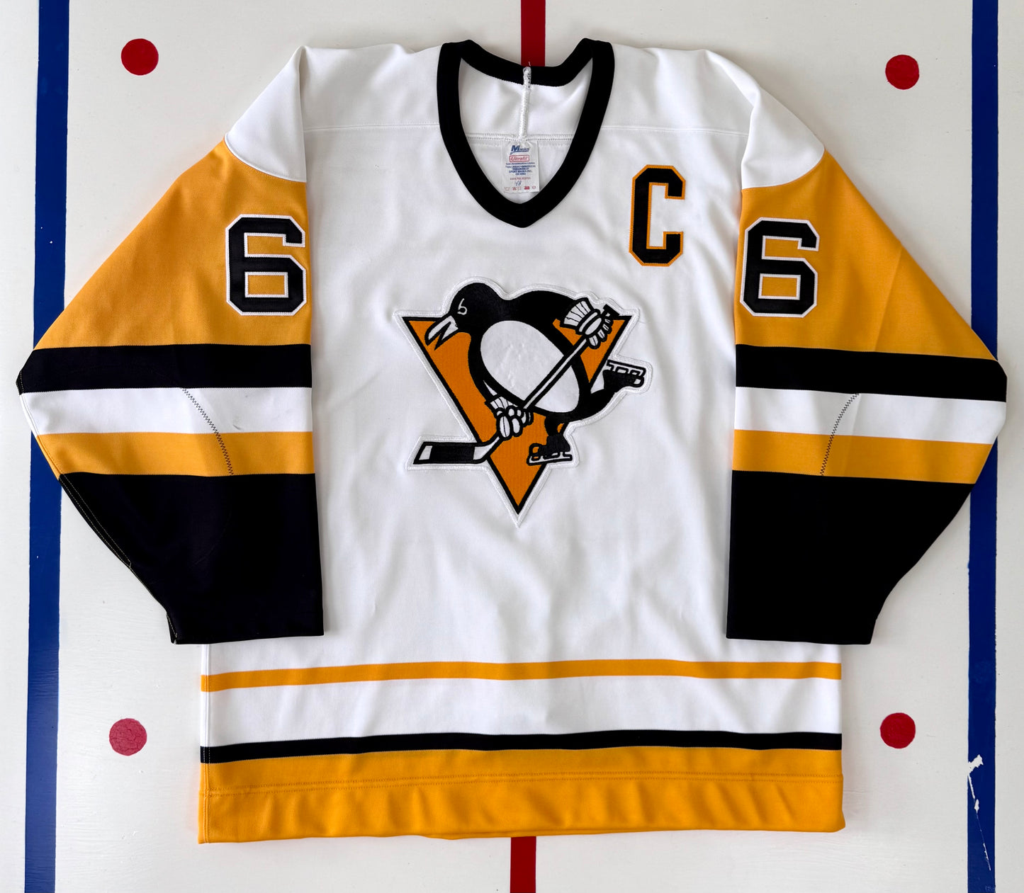 Pittsburgh Penguins Mario Lemieux 1989-1990 “Gold Toe” NHL Hockey Jersey (48/Large)