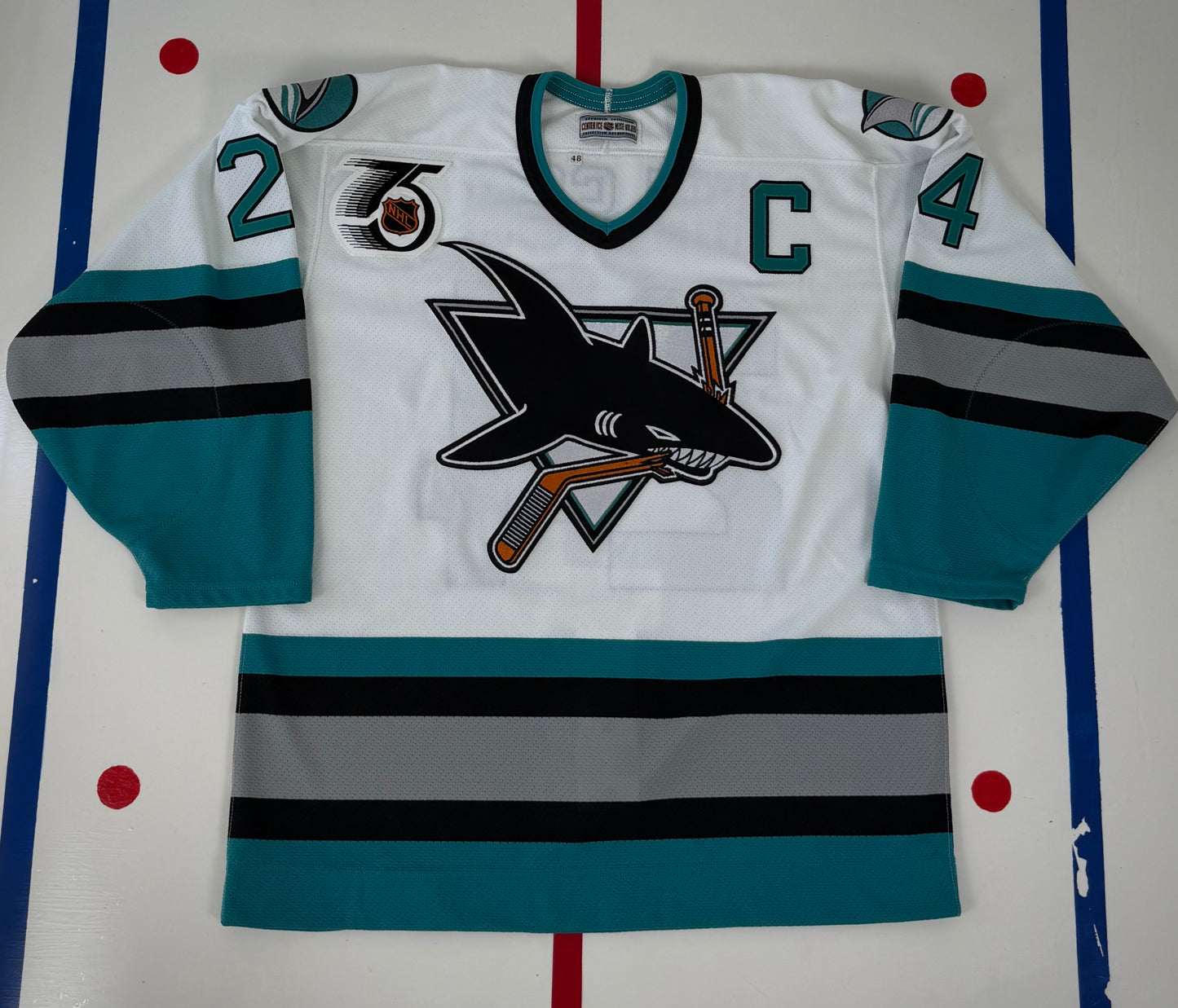 San Jose Sharks Doug Wilson 1991-1992 NHL Hockey Jersey (48/Large)