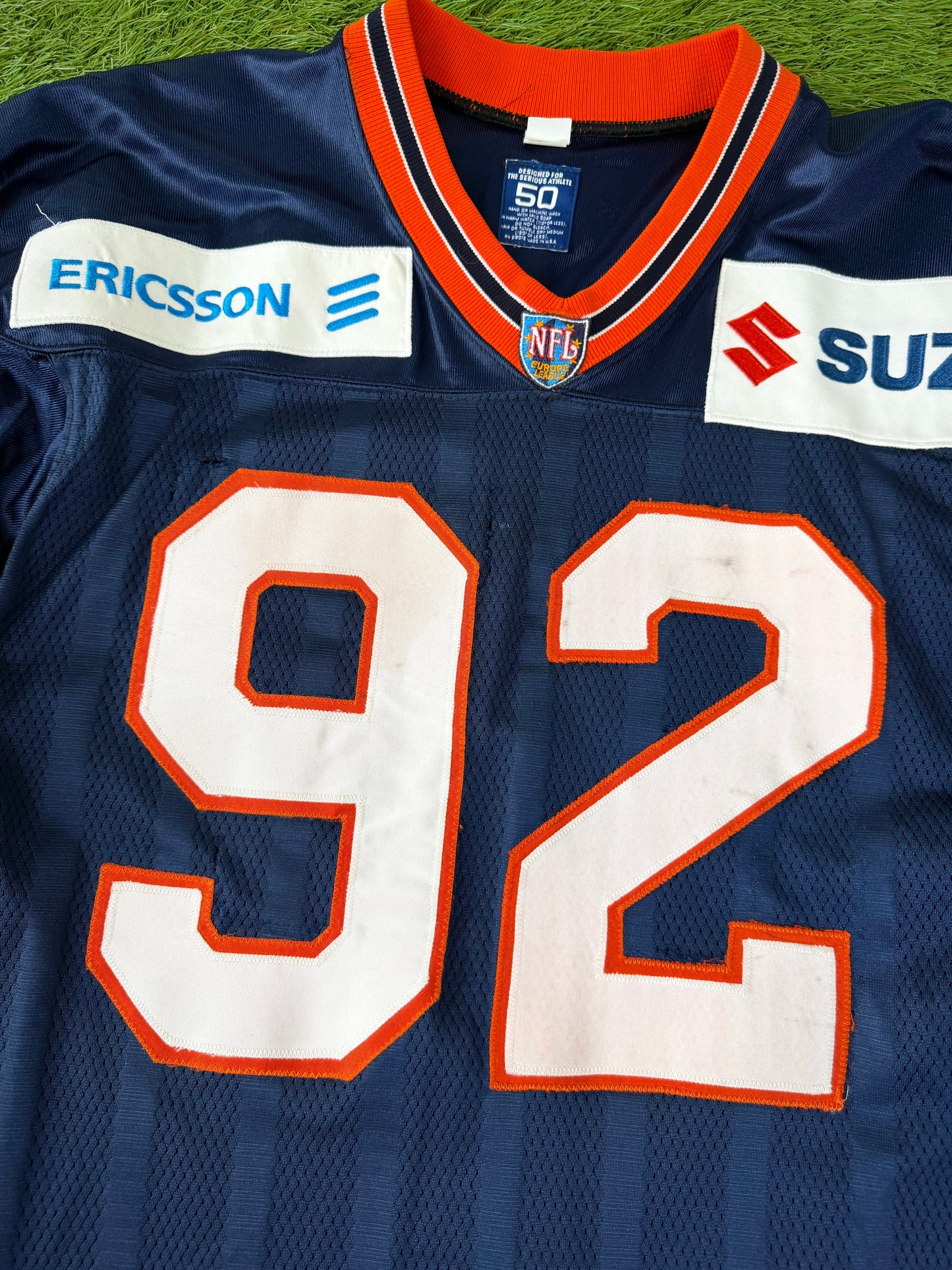 Amsterdam Admirals David Sanders 1999 NFL Europe Game Worn Football Jersey (50/XXL)