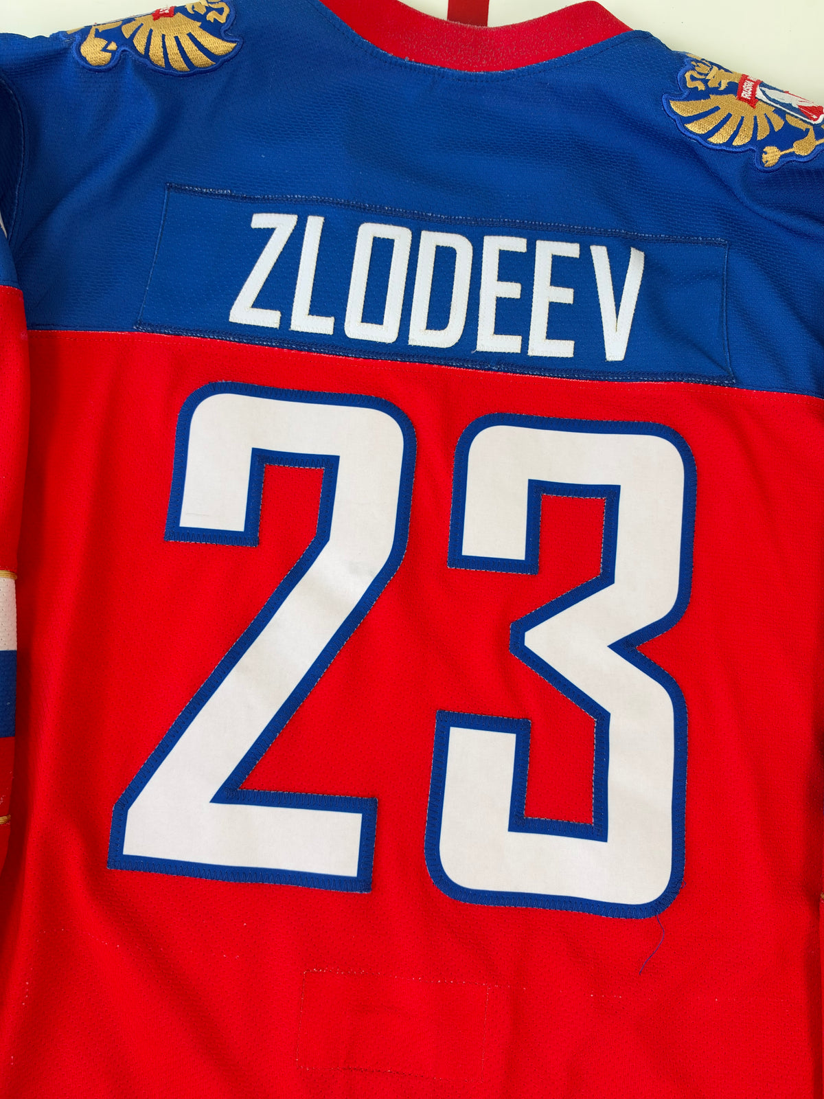 Team Russia Dmitry Zlodeyev 2021 Game Worn Hockey Jersey (48/Large)