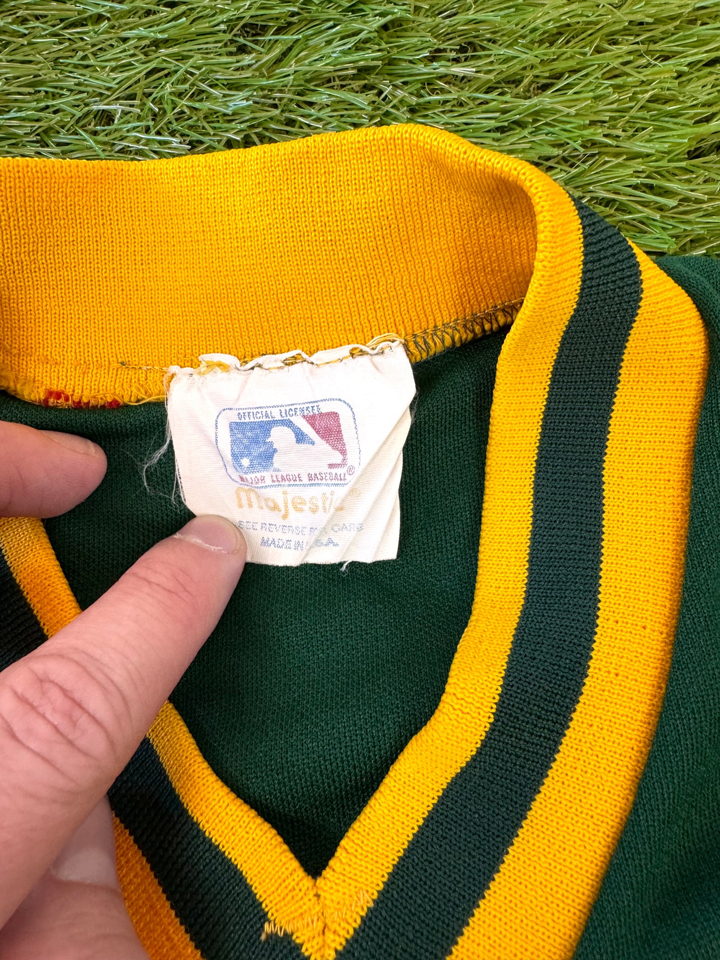 Oakland Athletics 1980s Game Worn Batting Practice MLB Baseball Jersey (42/Medium)