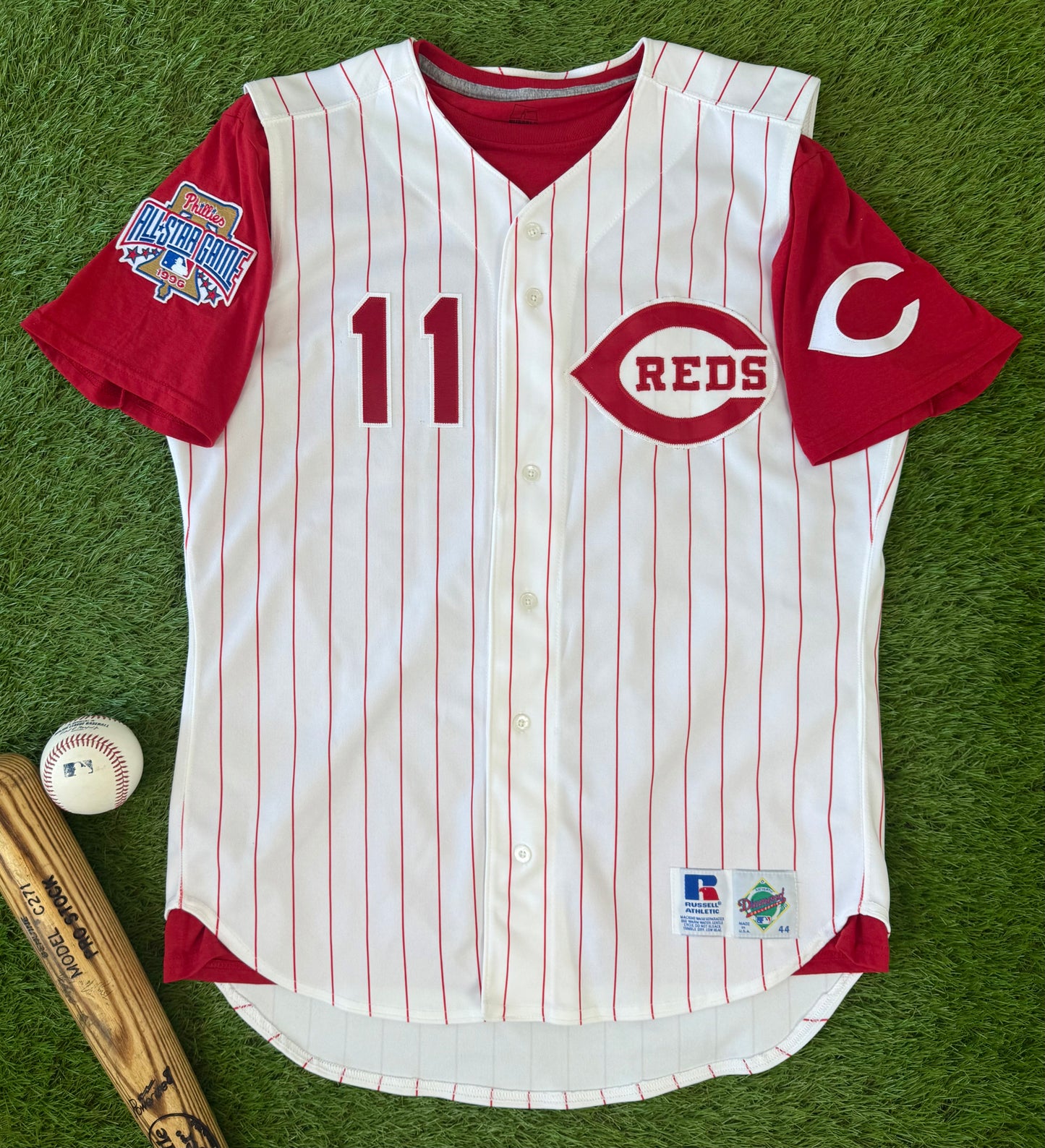 Cincinnati Reds Barry Larkin 1996 MLB All-Star Game Baseball Jersey (44/Large)