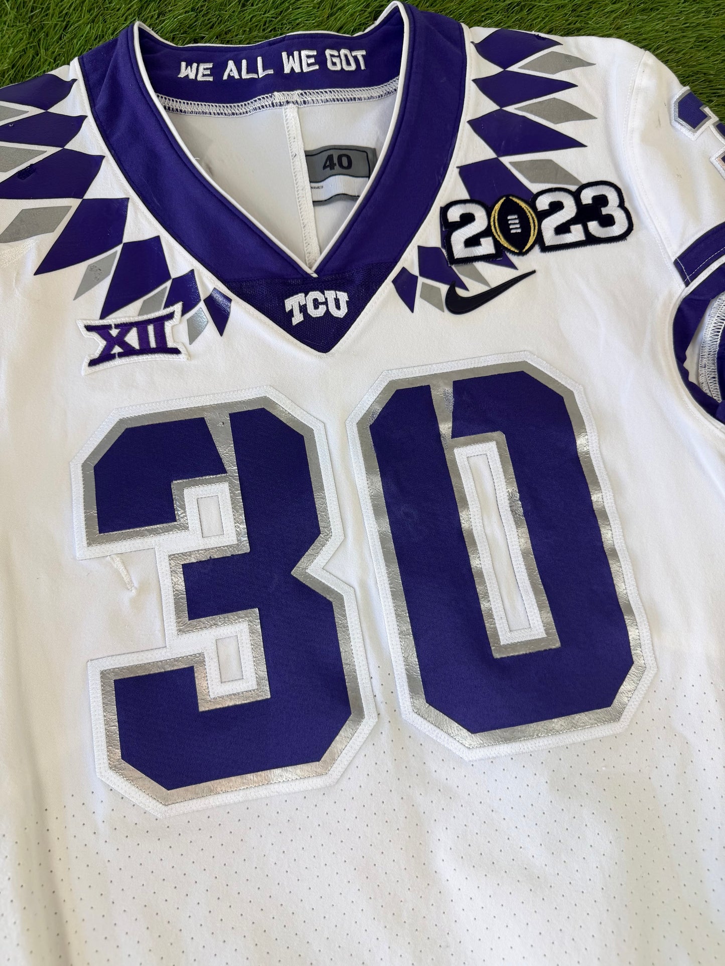 Texas Christian University Horned Frogs Drew Scott 2023 National Championship College Football Jersey (40/Medium)