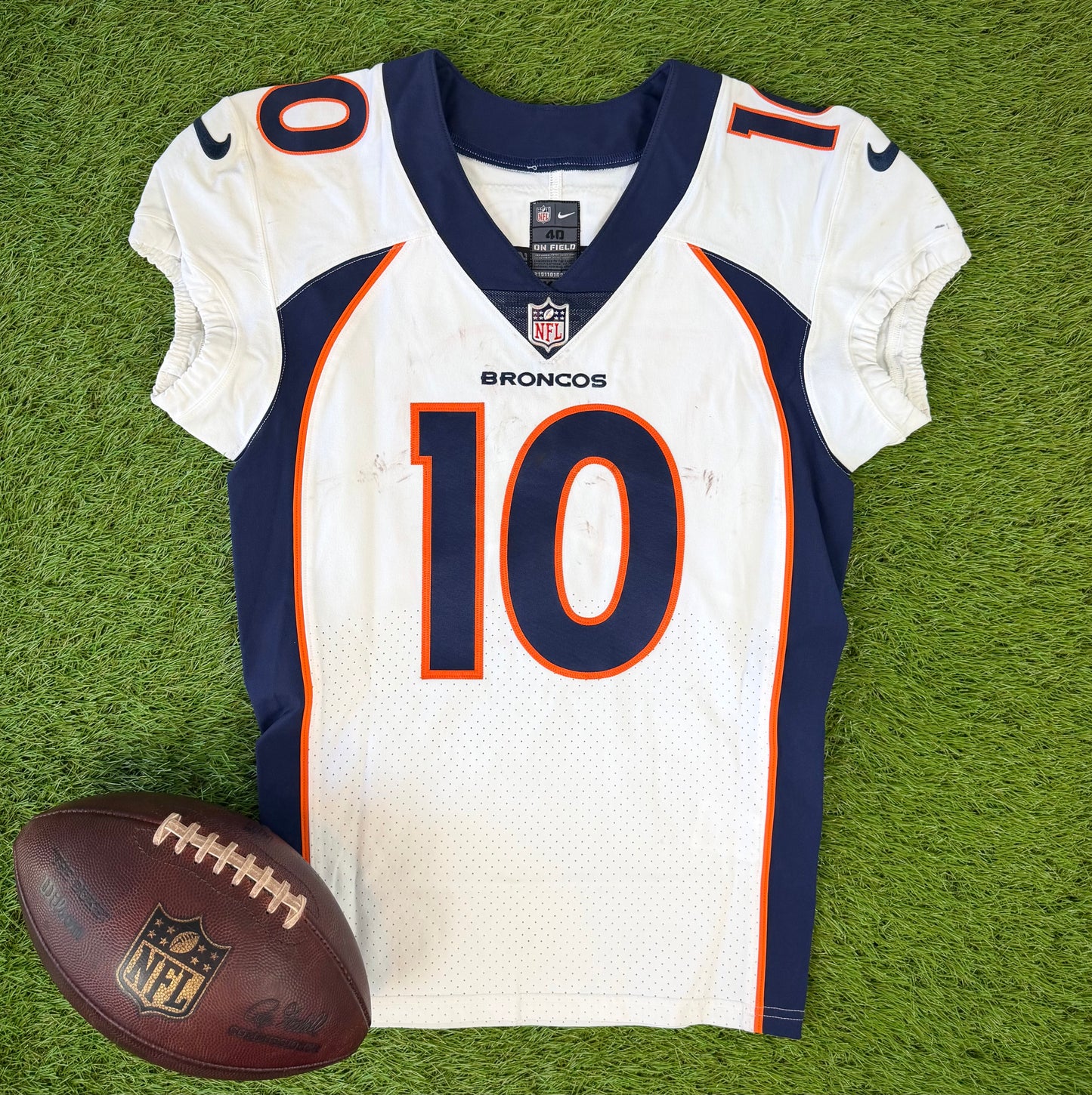 Denver Broncos Jerry Jeudy 2022 Game Worn NFL Football Jersey (40/Medium)