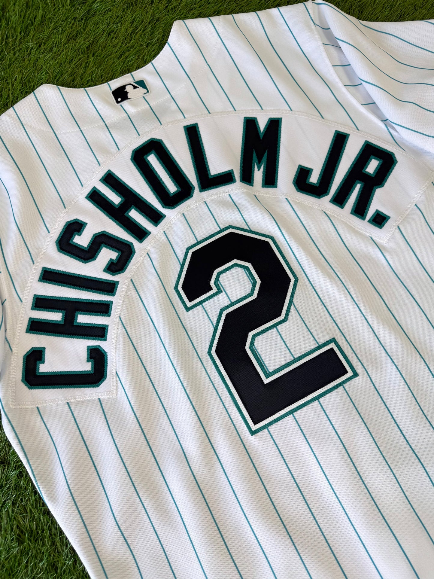 Miami Marlins Jazz Chisholm Jr. 2023 Throwback MLB Baseball Jersey (42/Medium)