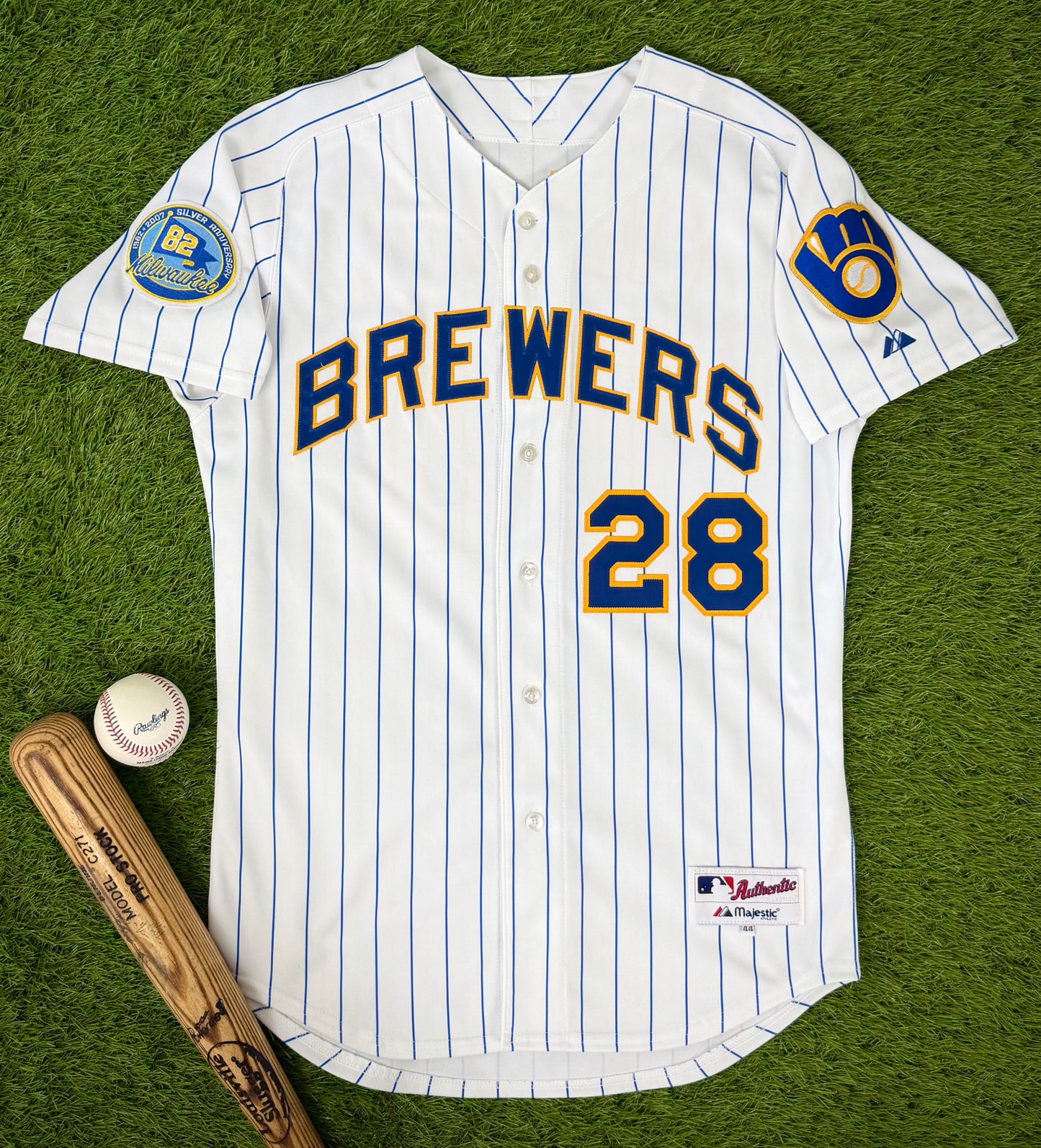 Milwaukee Brewers Prince Fielder 2007 Throwback MLB Baseball Jersey (44/Large)