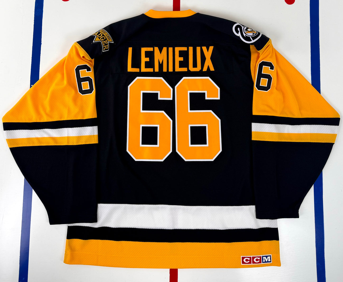 Pittsburgh Penguins Mario Lemieux 1992 Stanley Cup Finals NHL Hockey Jersey (XL)