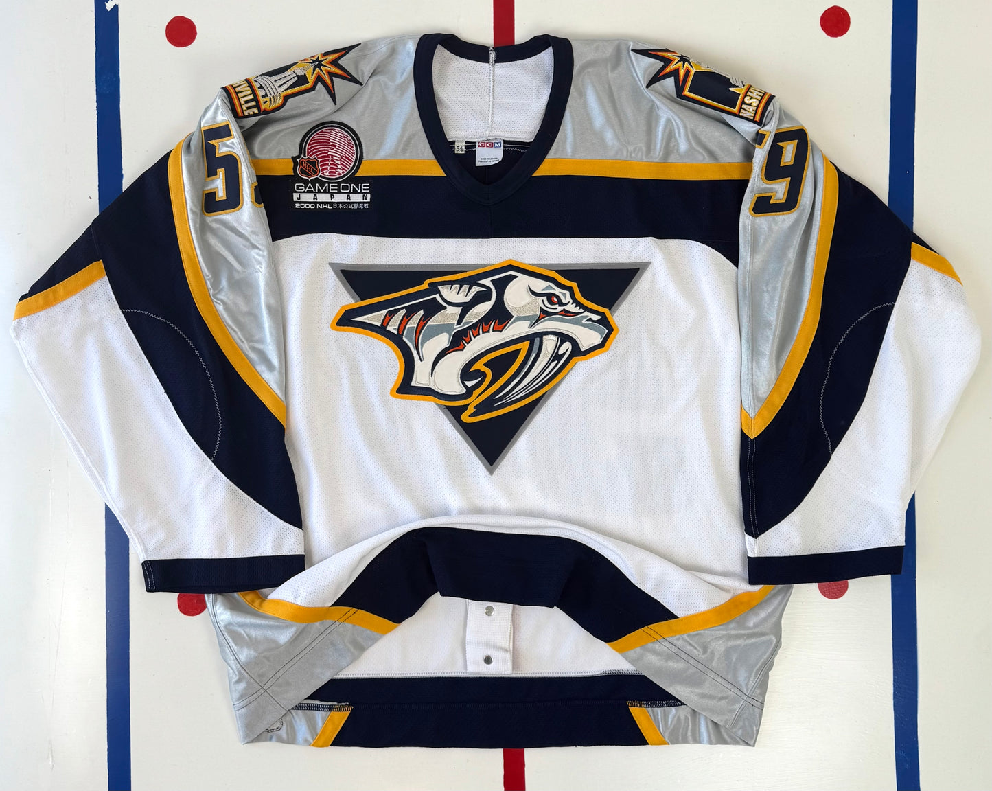 Nashville Predators Denis Arkhipov 2000 Game One Japan NHL Hockey Jersey (56/XXL)