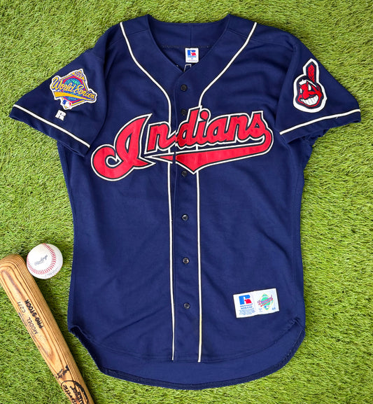 Cleveland Indians Sandy Alomar 1997 World Series MLB Baseball Jersey (44/Large)