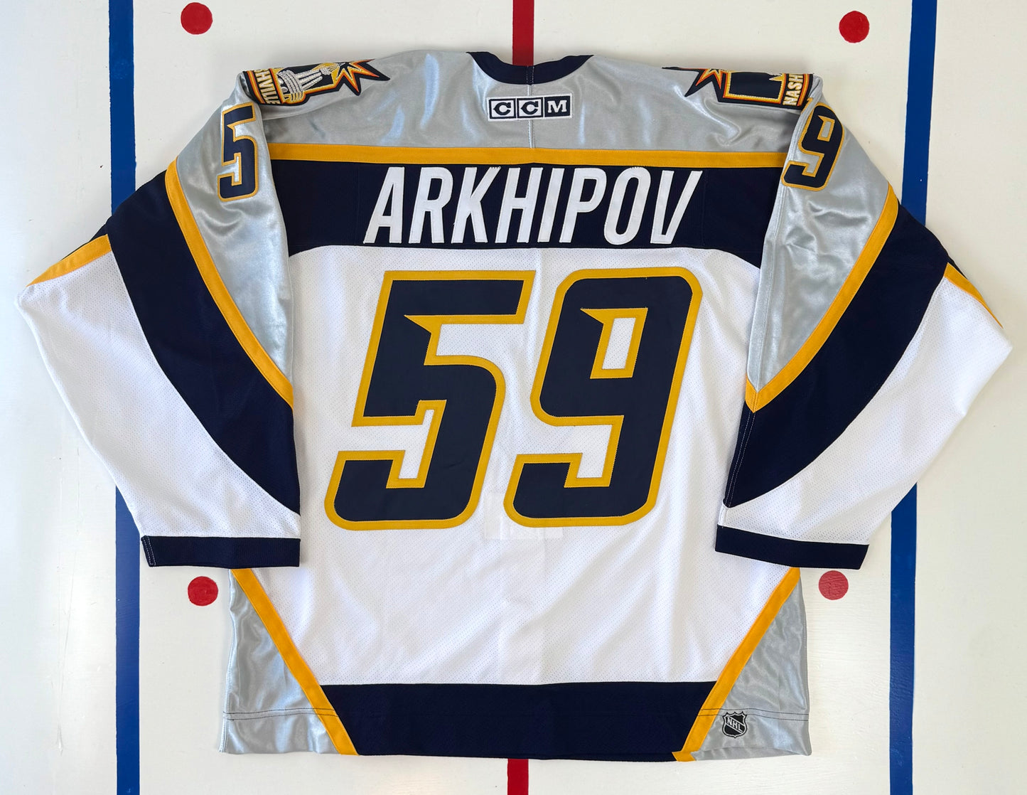 Nashville Predators Denis Arkhipov 2000 Game One Japan NHL Hockey Jersey (56/XXL)