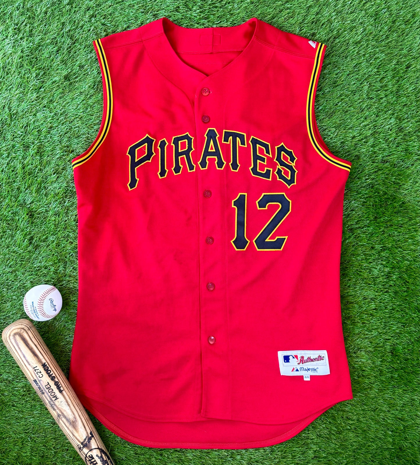 Pittsburgh Pirates 2007-2008 Freddy Sanchez Red Alternate Vest MLB Baseball Jersey (44/Large)