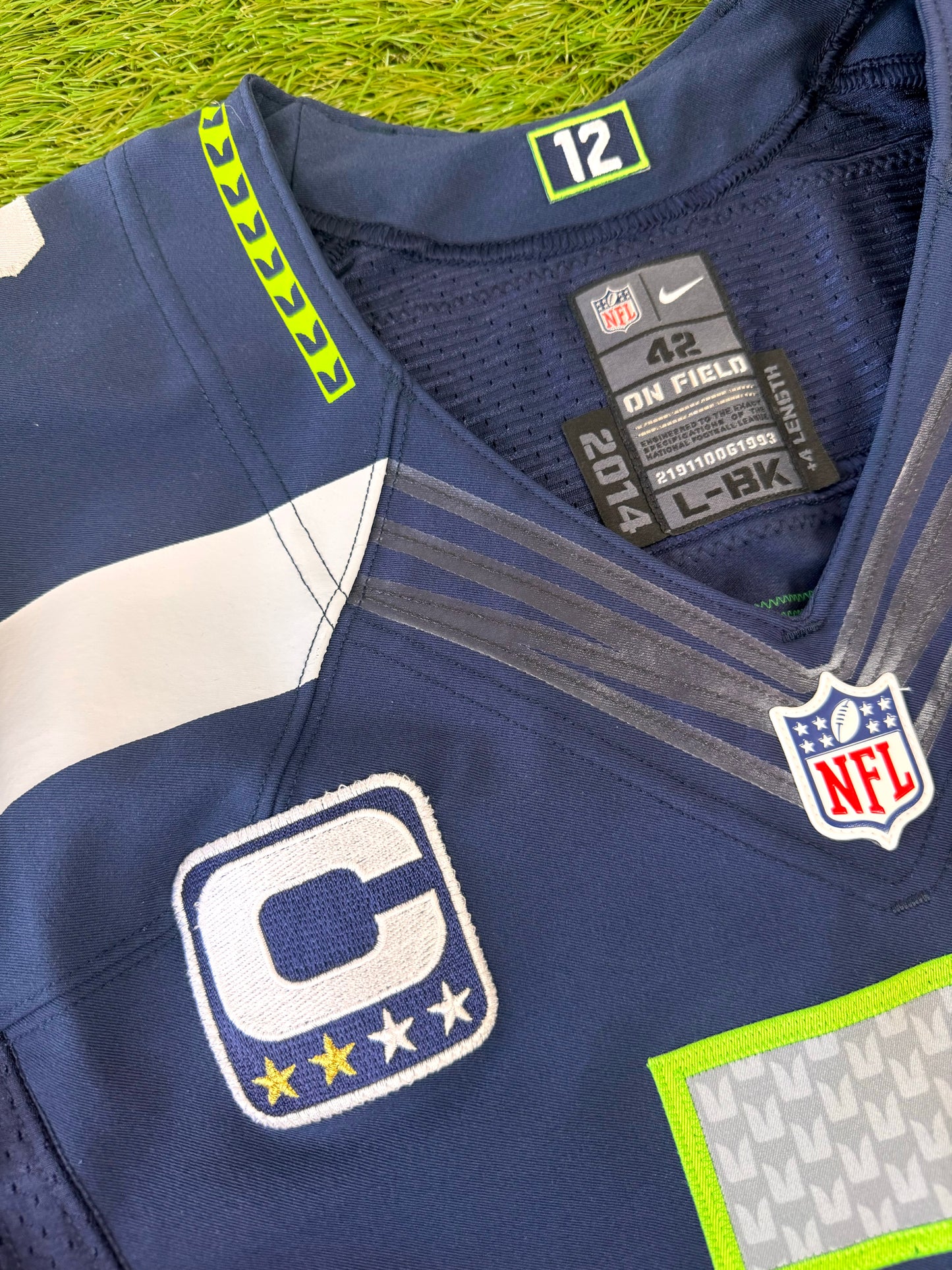 Seattle Seahawks 2014 Russell Wilson Super Bowl XLIX NFL Football Jersey (42/Medium)