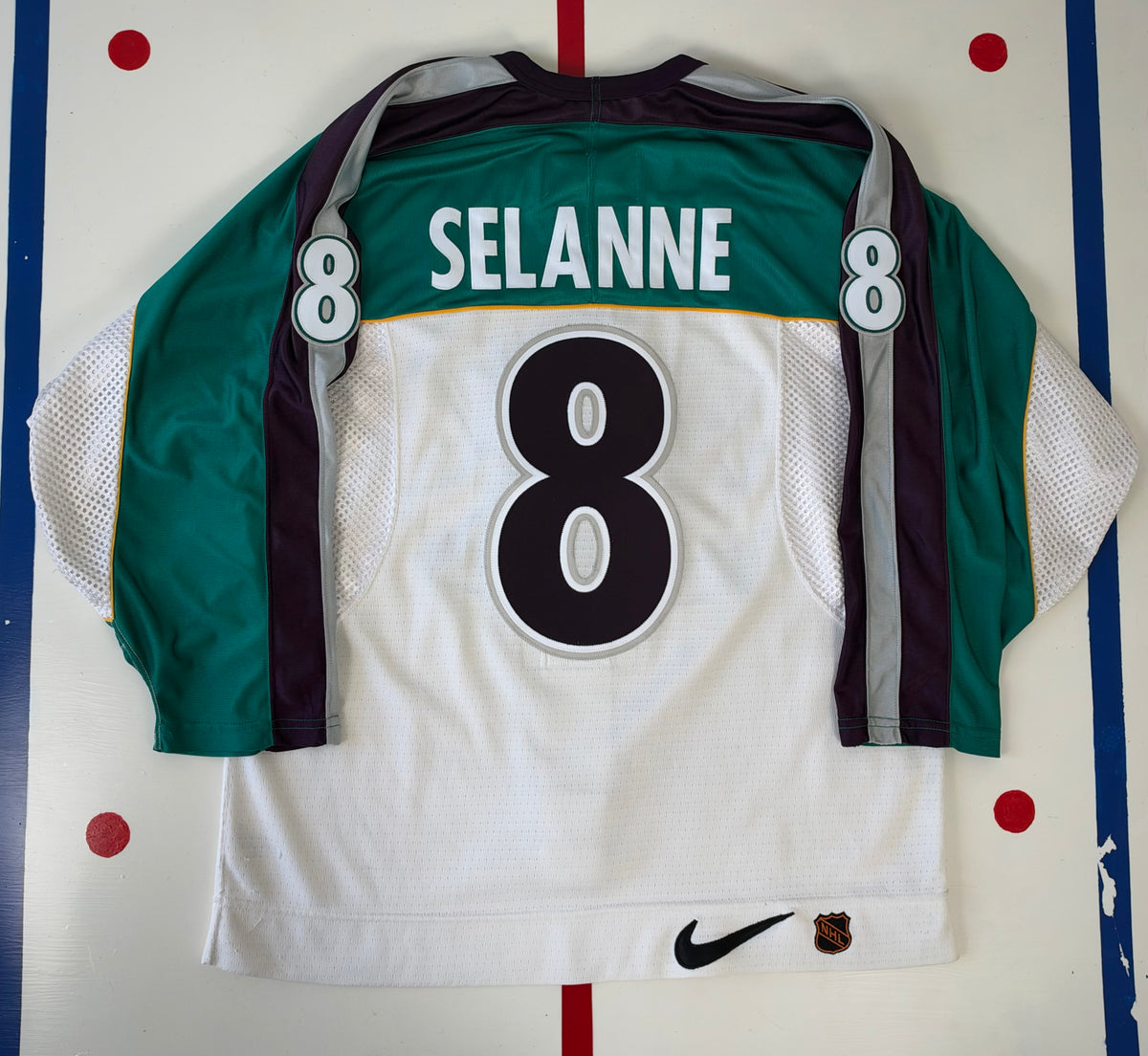 Anaheim Mighty Ducks Teemu Selanne 1997 Japan Game One NHL Hockey Jersey (48/Medium)