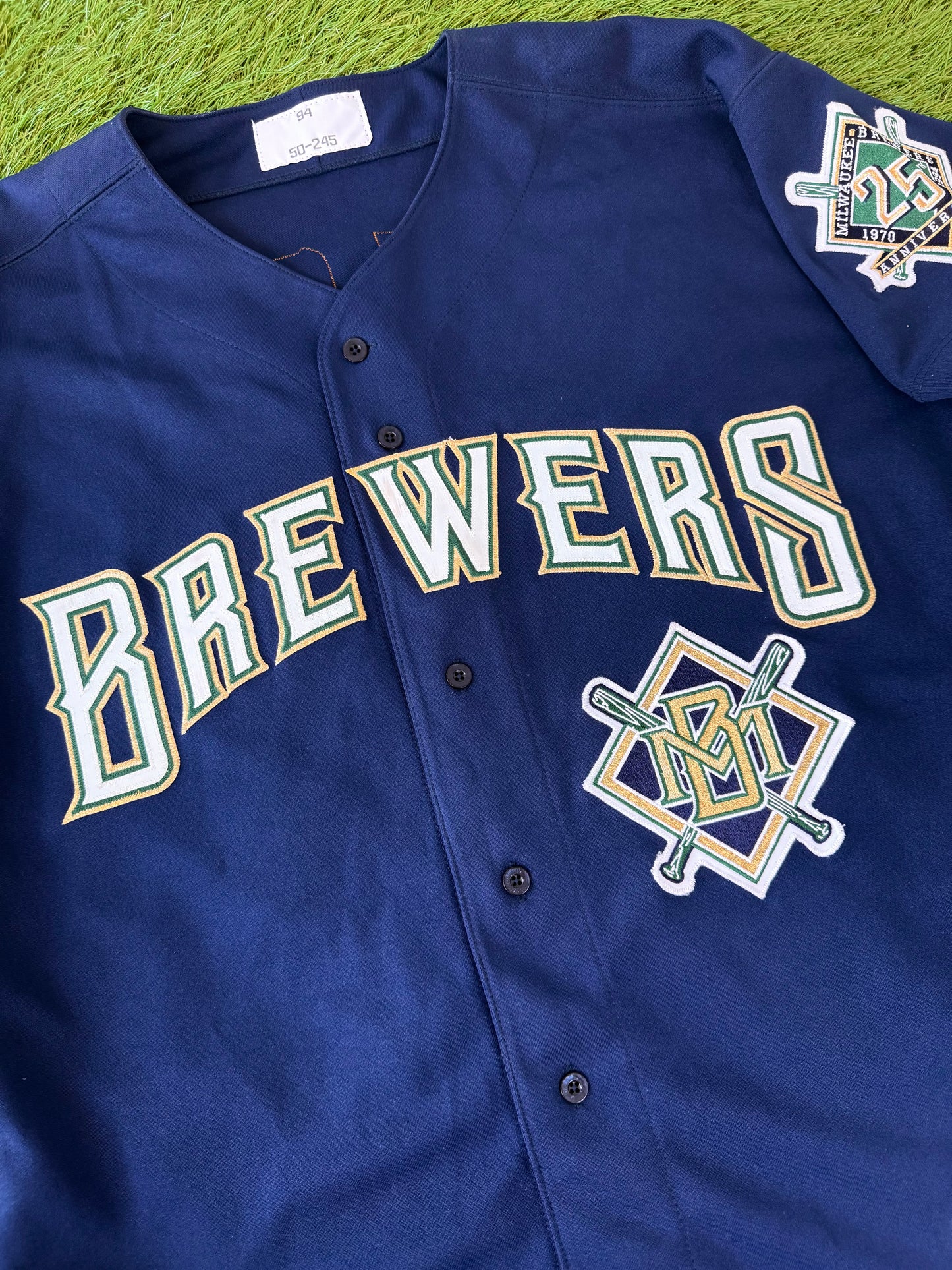 Milwaukee Brewers Greg Vaughn 1994 Team Issued MLB Baseball Jersey (50/XL)