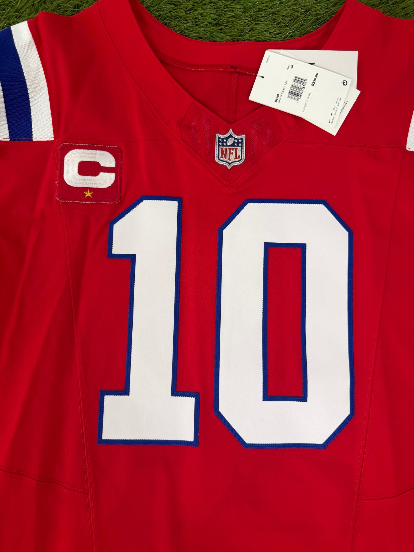 New England Patriots Drake Maye 2025 Throwback NFL Football Jersey (48/XL)