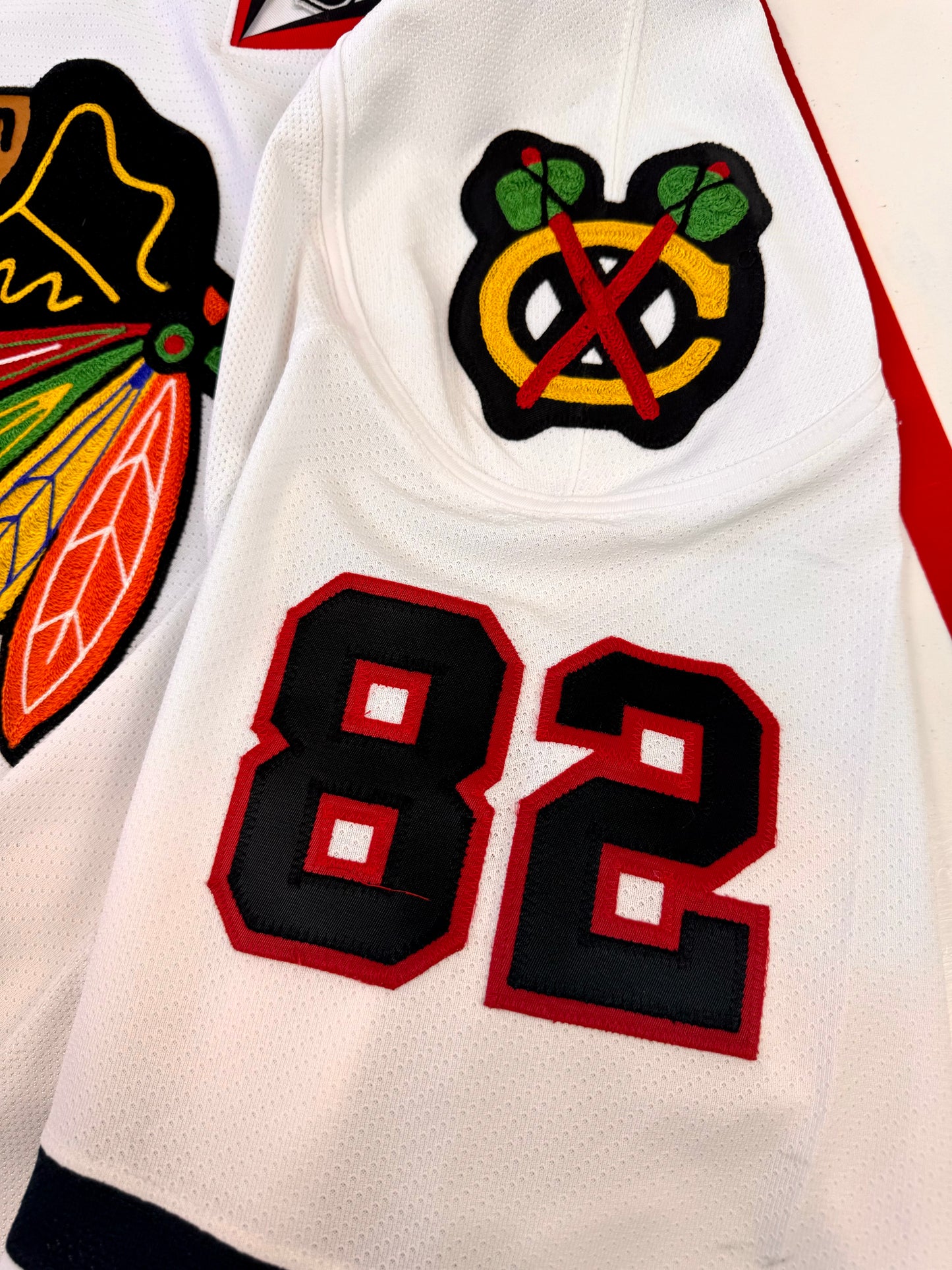 Chicago Blackhawks Alexandre Fortin Preseason Game Worn NHL Hockey Jersey (56/XXL)