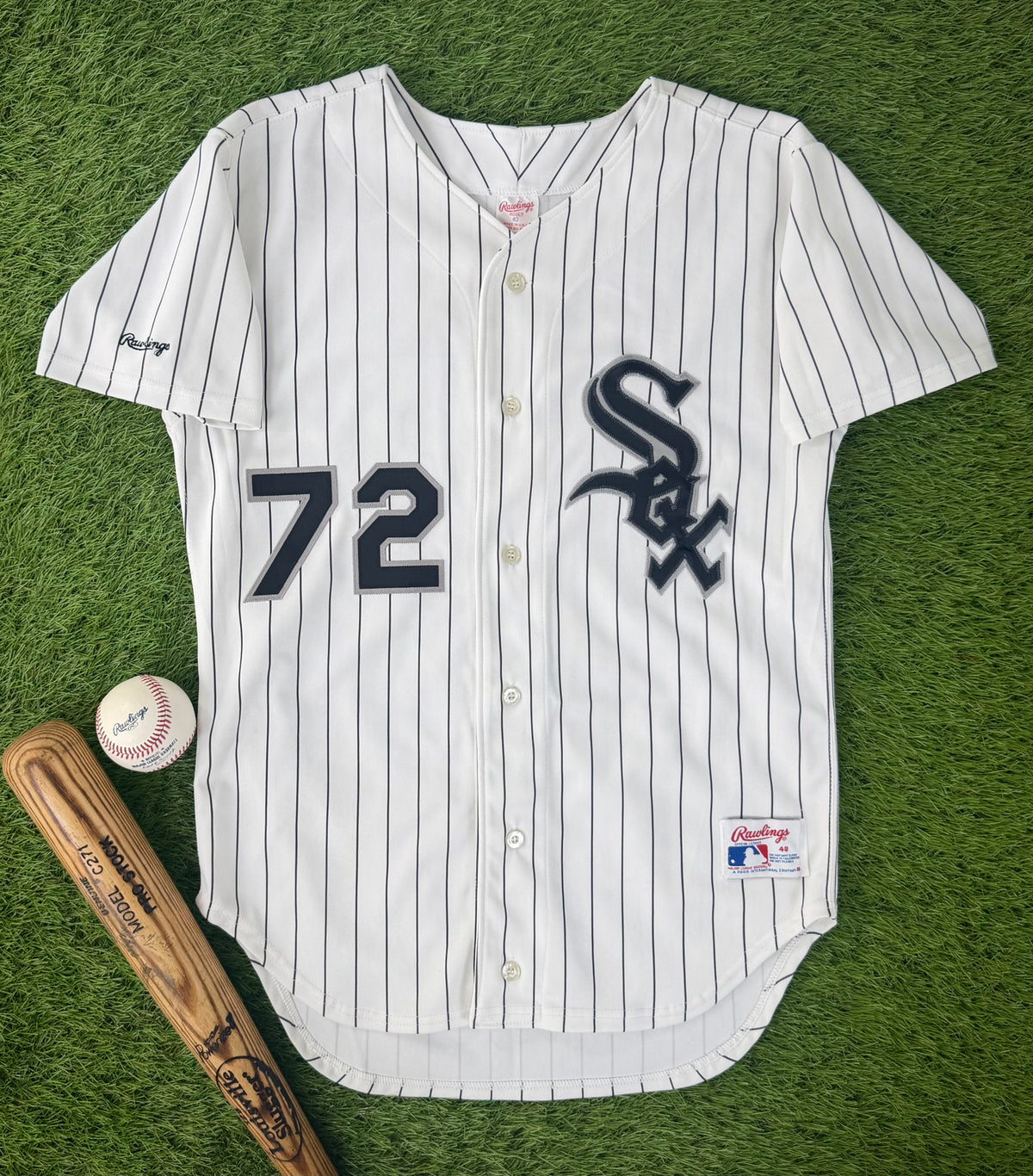 Chicago White Sox Carlton Fisk 1990 Home Alternate MLB Baseball Jersey (40/Medium)