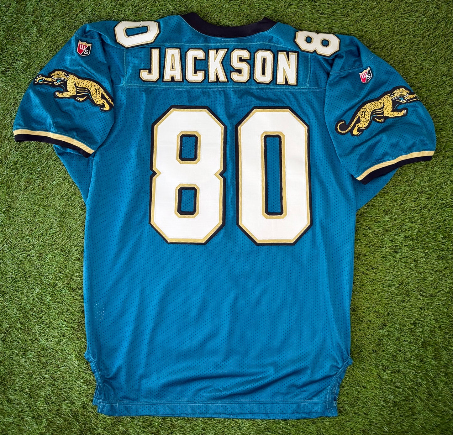 Jacksonville Jaguars Willie Jackson 1995 Autographed NFL Football Jersey (52/XXL)