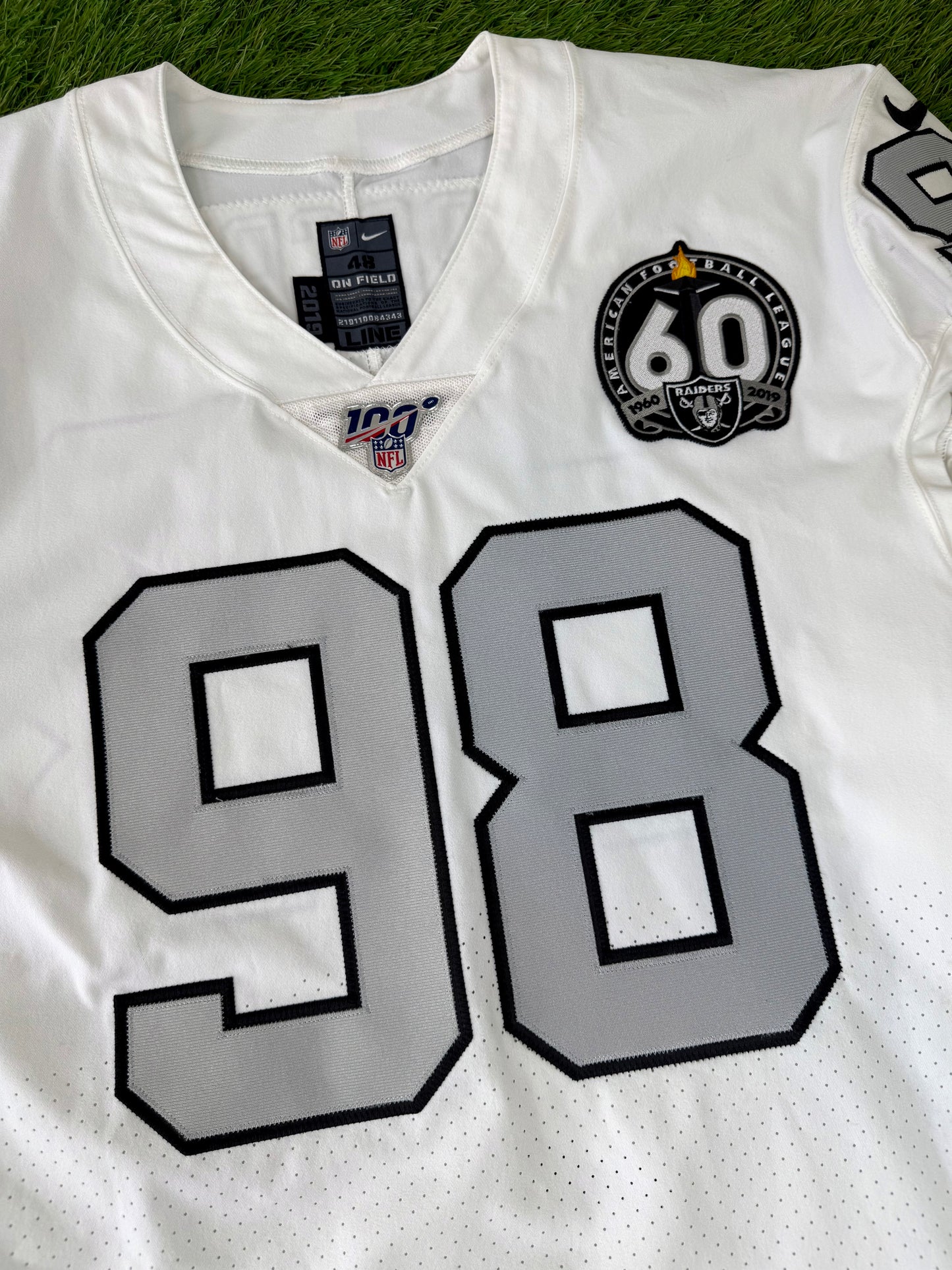 Oakland Raiders Maxx Crosby 2019 Alternate Throwback NFL Football Jersey (48/XL)