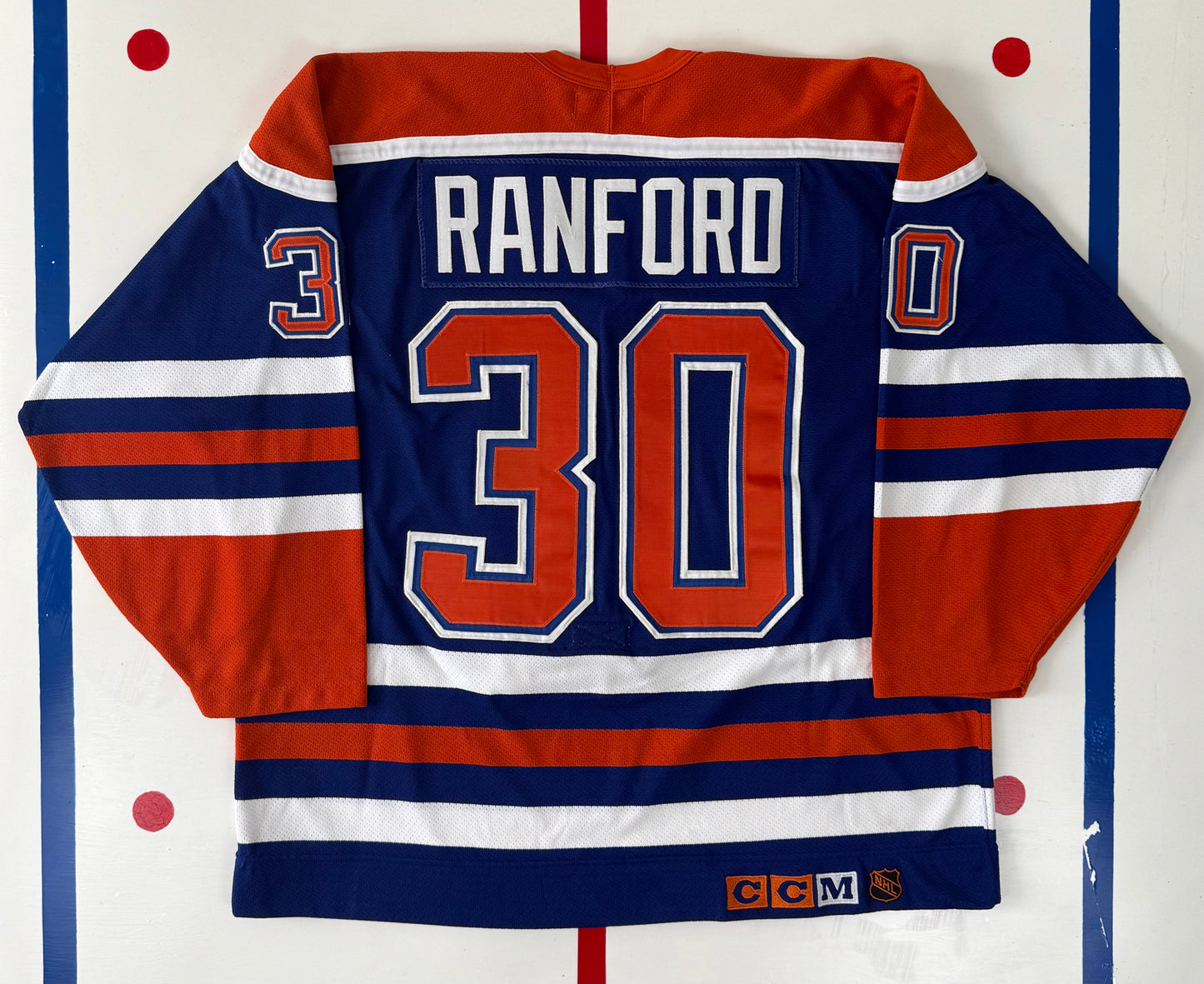 Edmonton Oilers Bill Ranford 1990 Stanley Cup Finals NHL Hockey Jersey (52/XL)