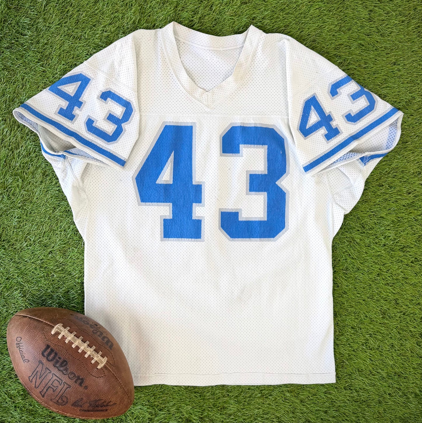 Detroit Lions Jerry Holmes Game Worn Jersey 1988-1989 NFL Football Jersey (40/Medium)